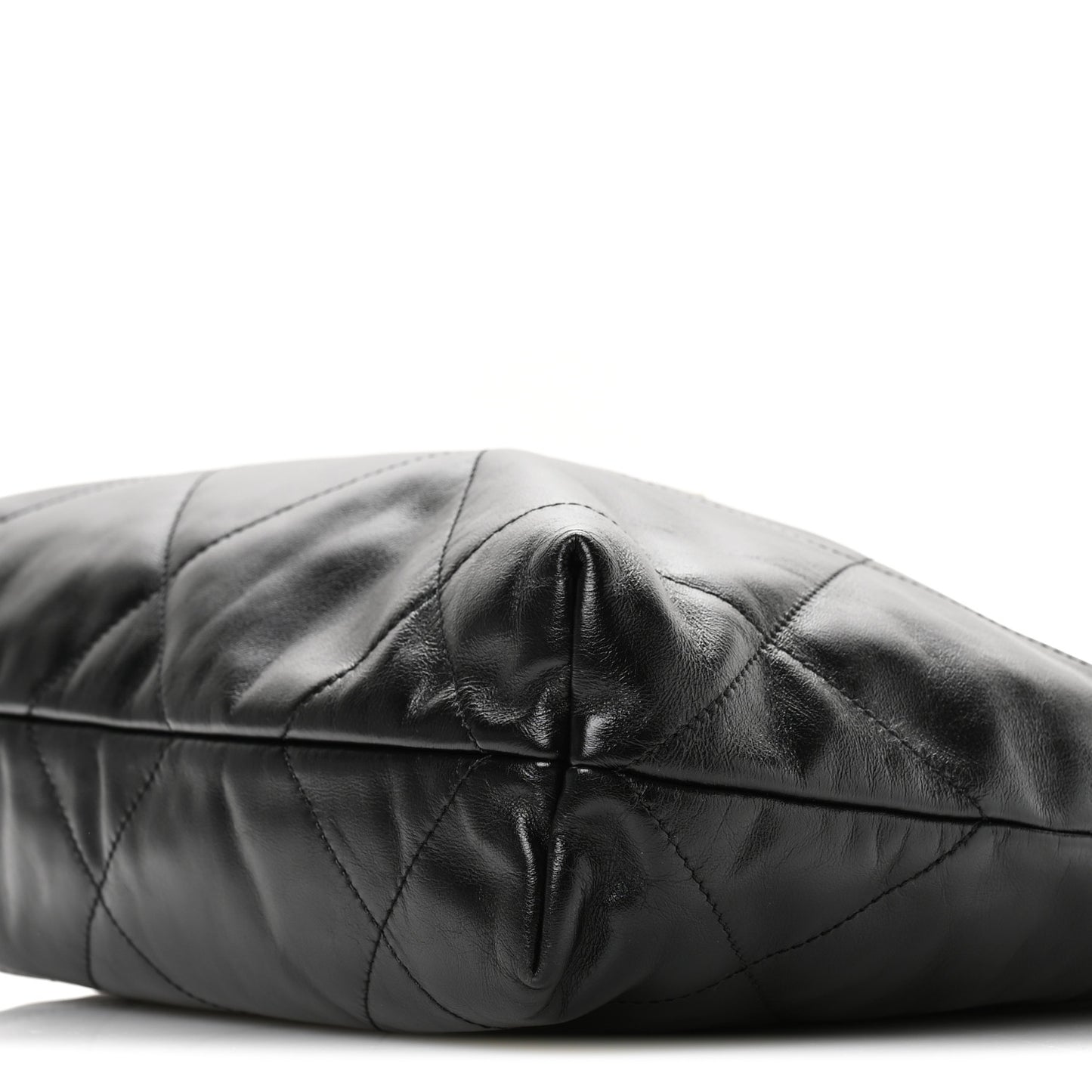 Shiny Calfskin Quilted Small Chanel 22 Black