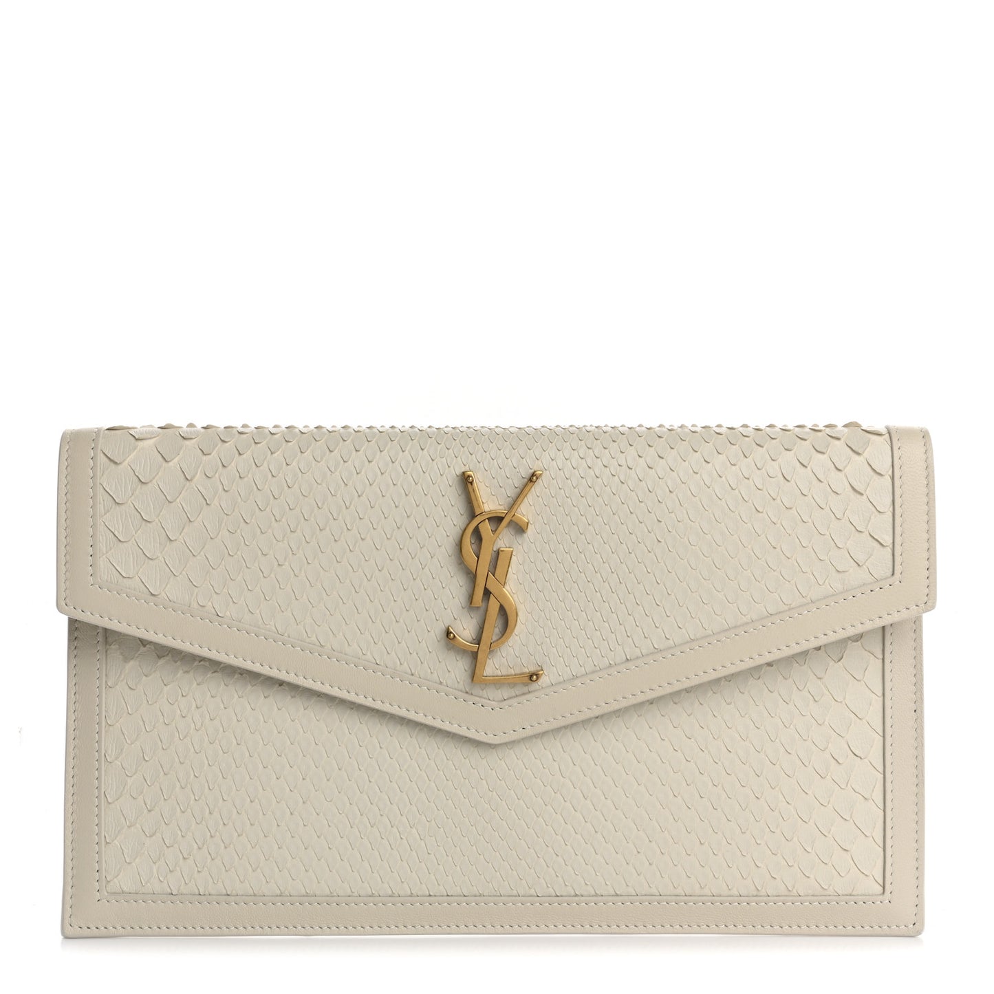 Snakeskin Uptown Pouch Crema Soft