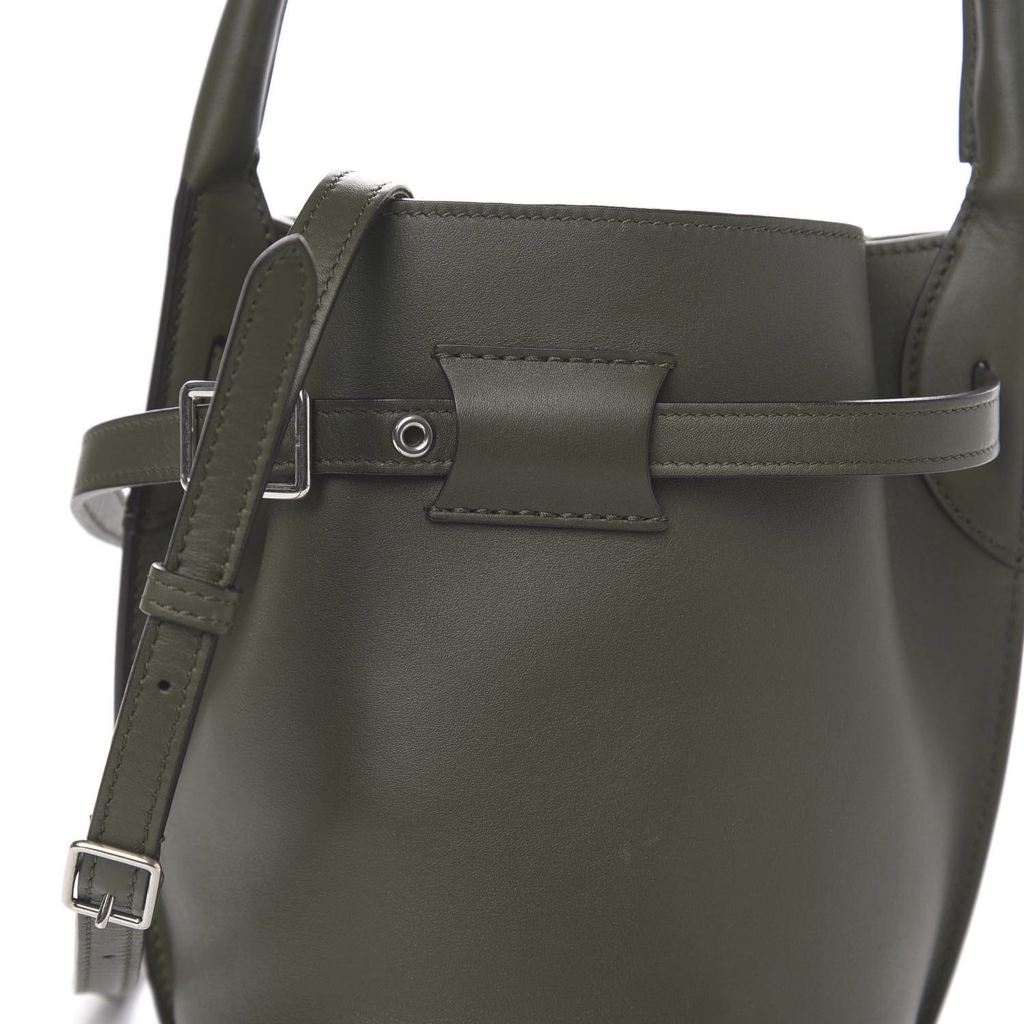 Smooth Calfskin Nano Big Bag Bucket Army Green