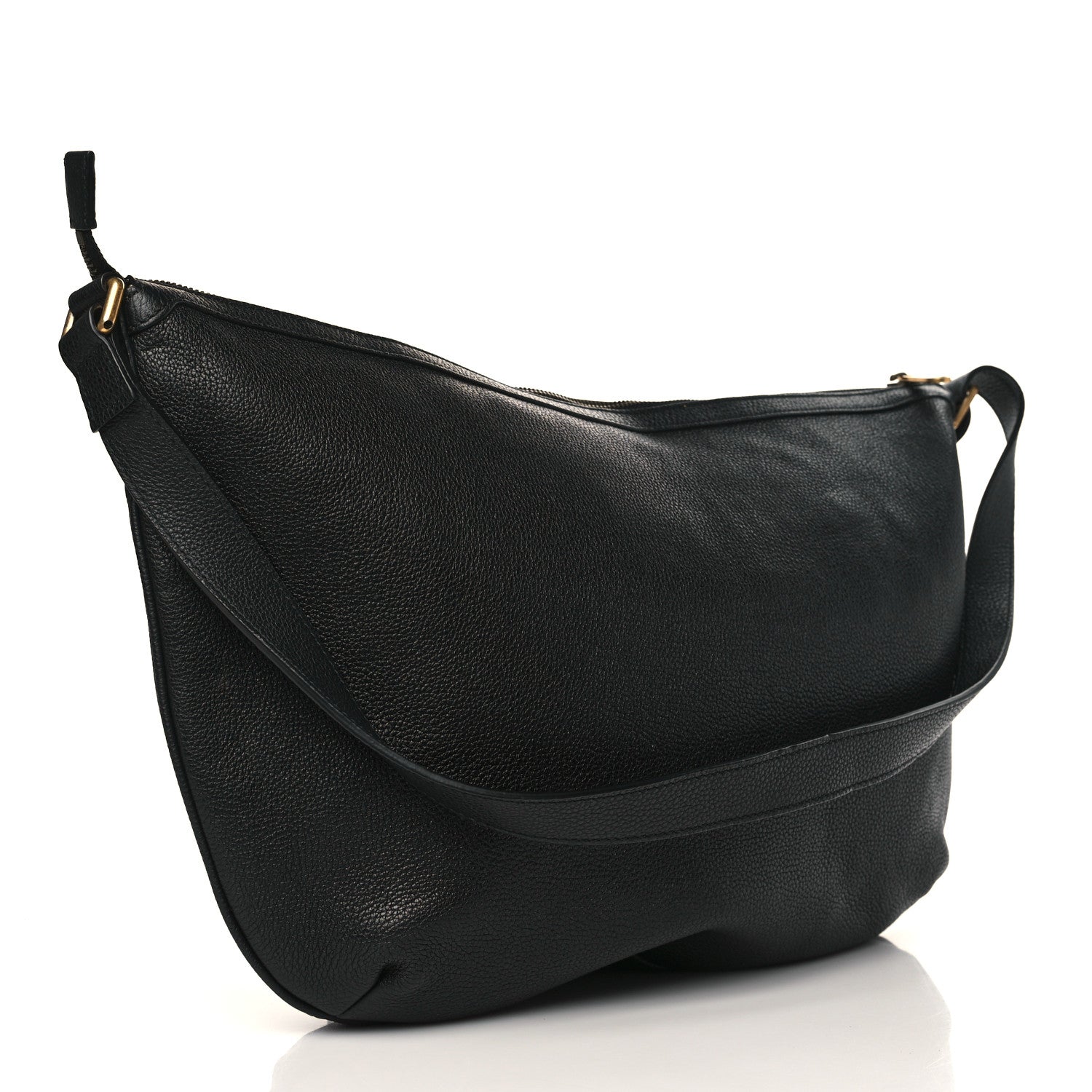 Gucci Grained Calfskin Logo Half Moon Hobo Black 3 of 9