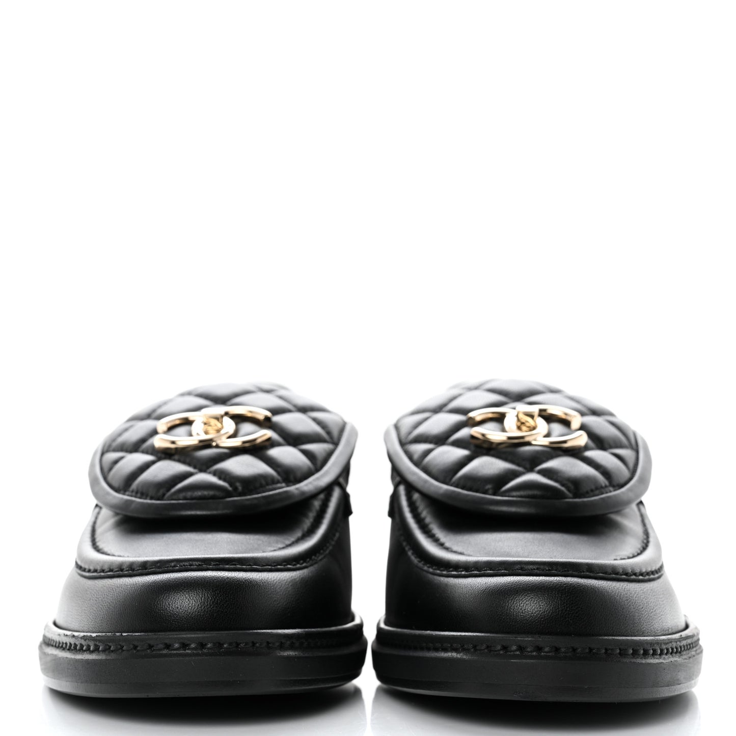 Lambskin Quilted CC Turnlock Loafers 41 Black