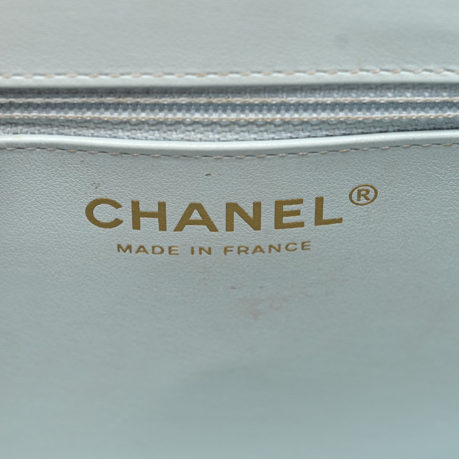 Chanel Shiny Aged Calfskin Quilted Nano Kelly Shopper Light Blue 6 of 11