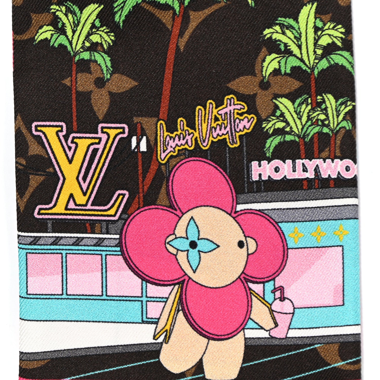 Louis Vuitton Silk Monogram 2021 Hollywood Christmas Animation Bandeau Marron 2 of 6