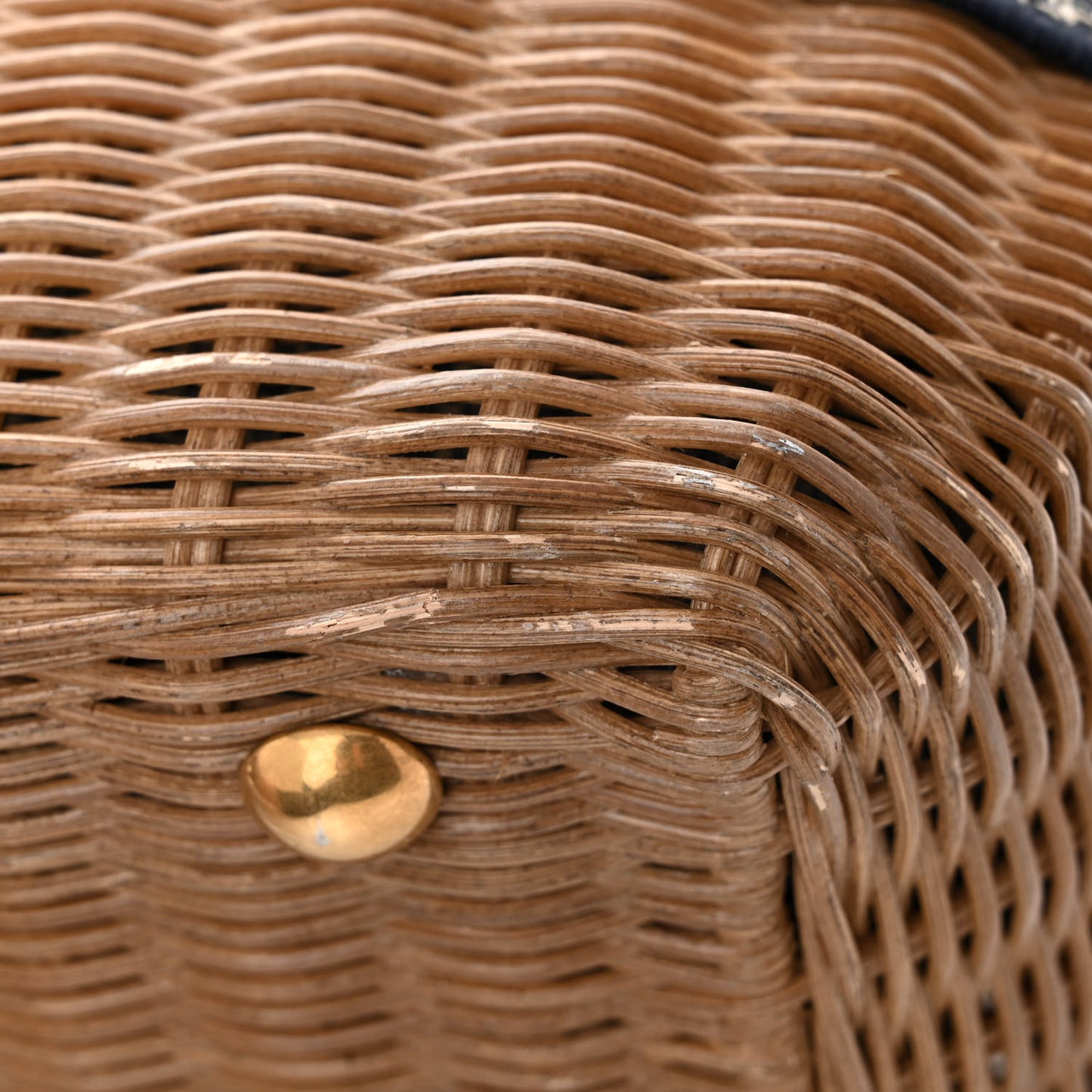 Wicker Oblique Basket Bag Blue