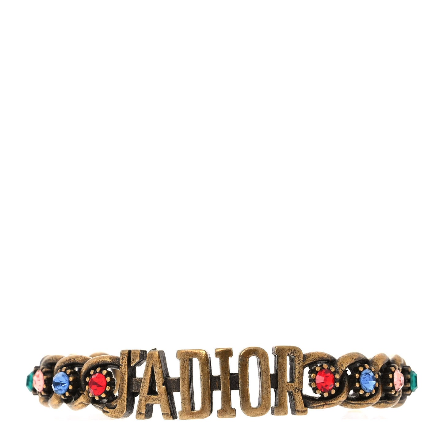 Metal Crystal J'Adior Bracelet Cuff Gold Multicolor