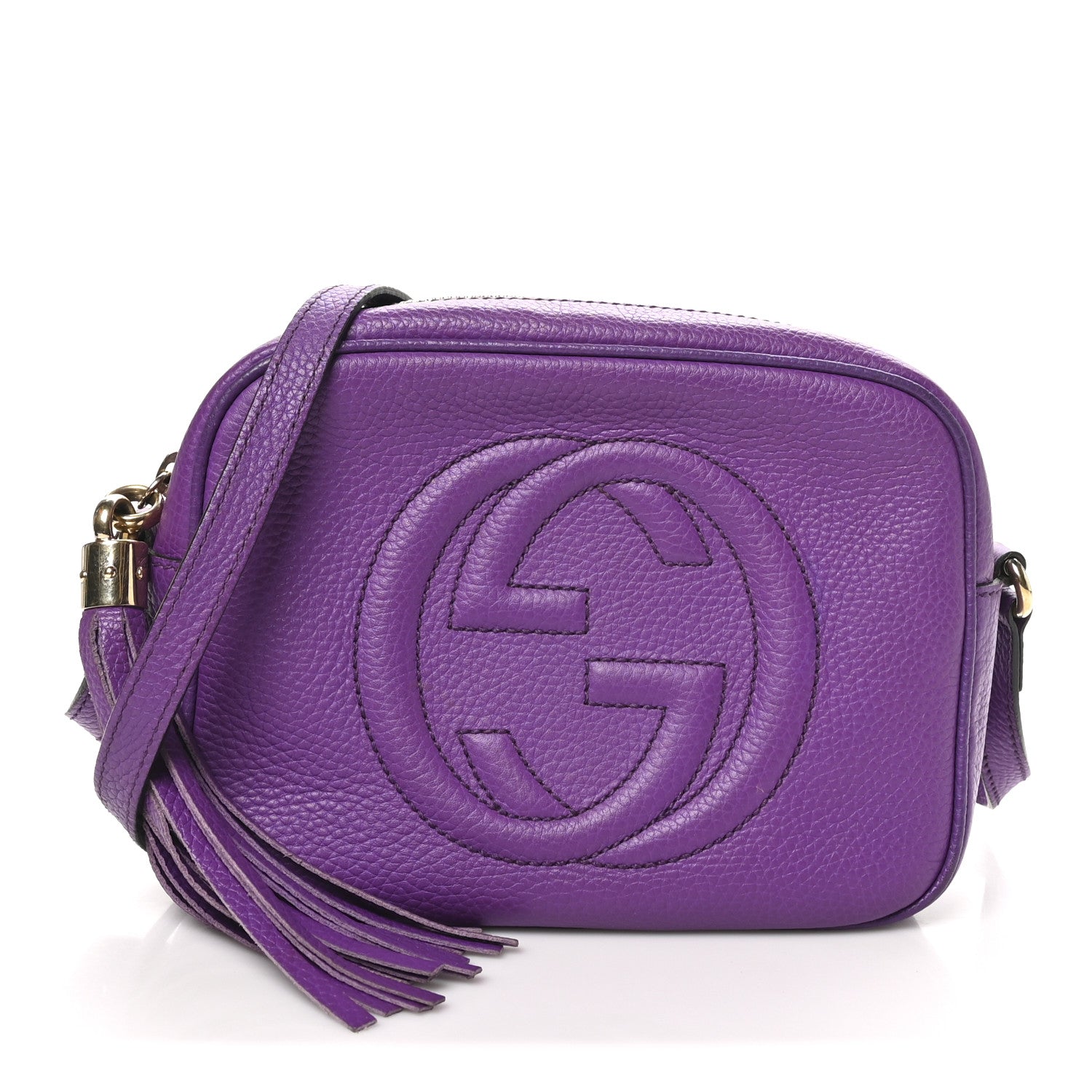 Gucci Pebbled Calfskin Small Soho Disco Bag Shine Purple 1757006