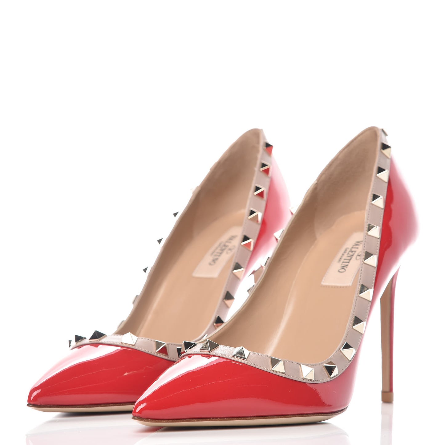 Patent Rockstud 100mm Pumps 38 Rosso Valentino Poudre