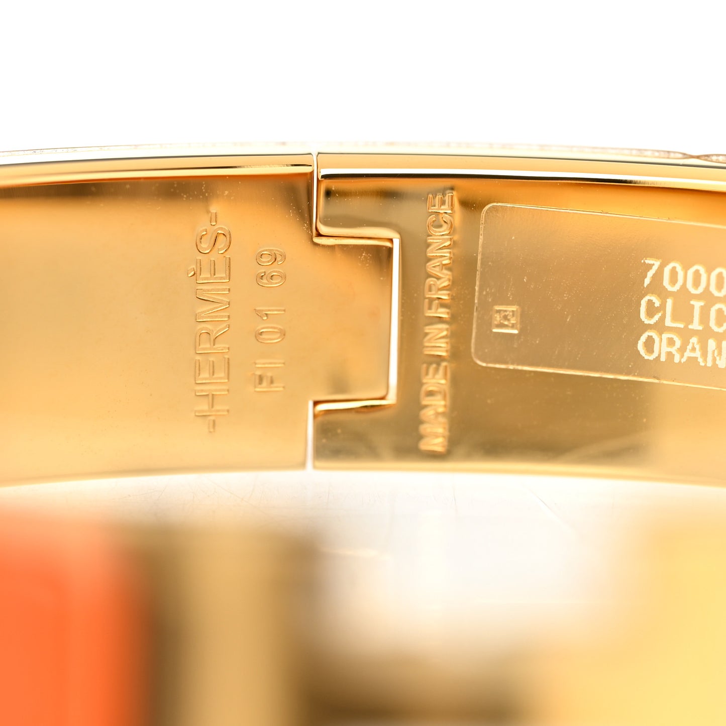 Enamel Narrow Clic Clac H Bracelet PM Orange