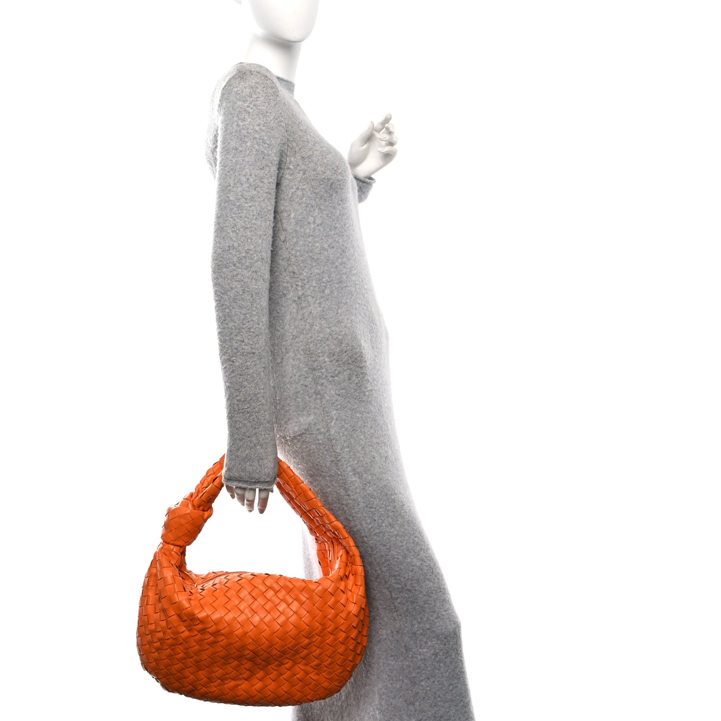 Nappa Intrecciato Small Jodie Twist Orange