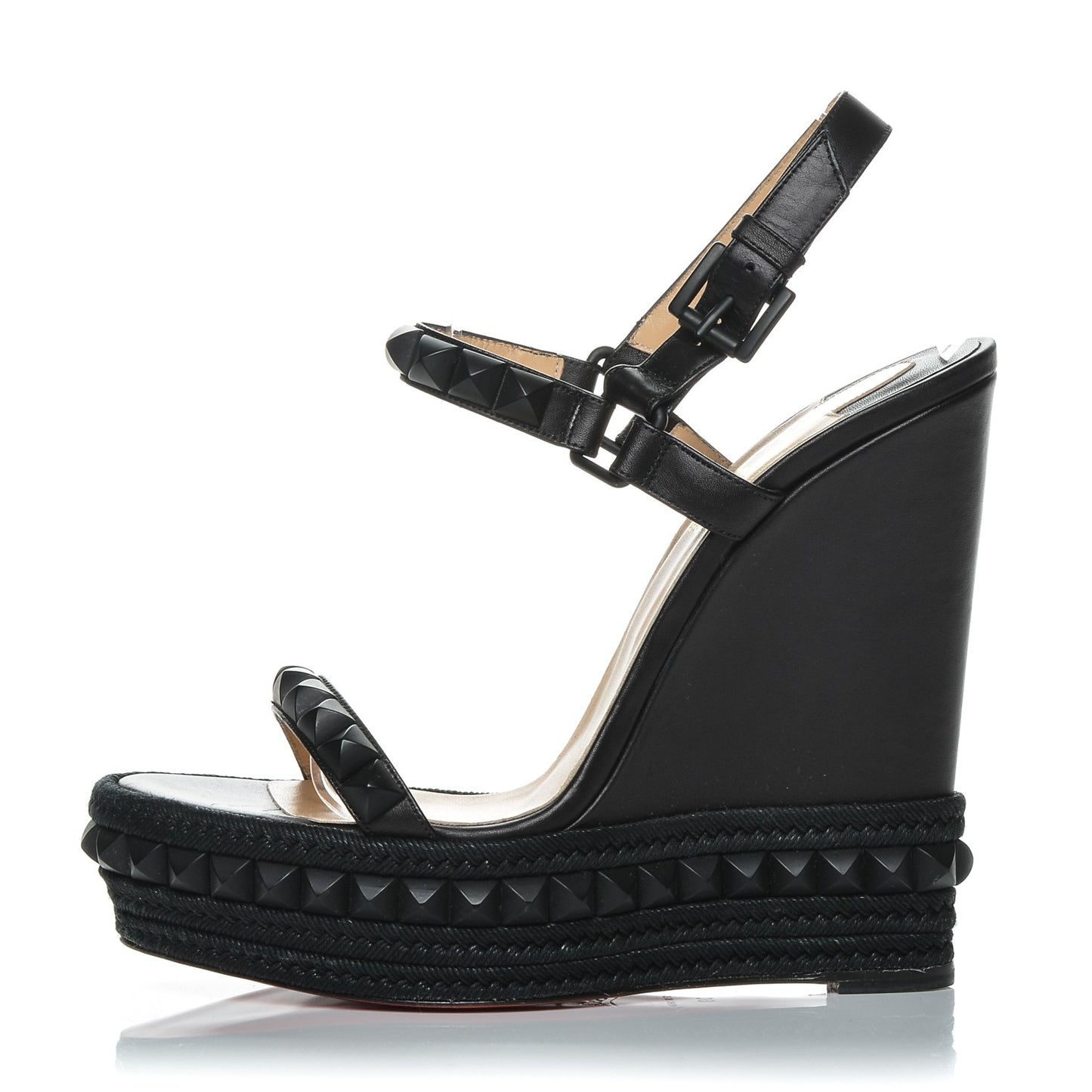 Calfskin Rope Cataclou 140 Wedge Sandals 39 Black