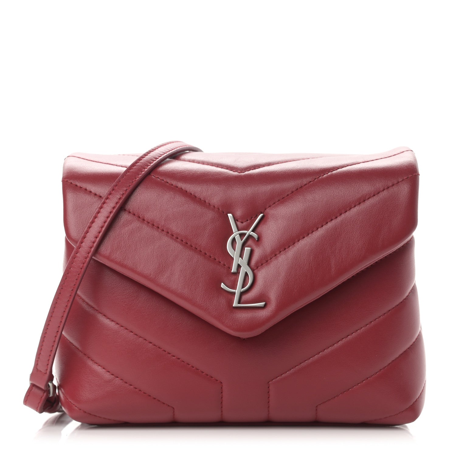 Saint Laurent Calfskin Y Quilted Monogram Toy Loulou Crossbody Bag New Lipstick 1 of 14