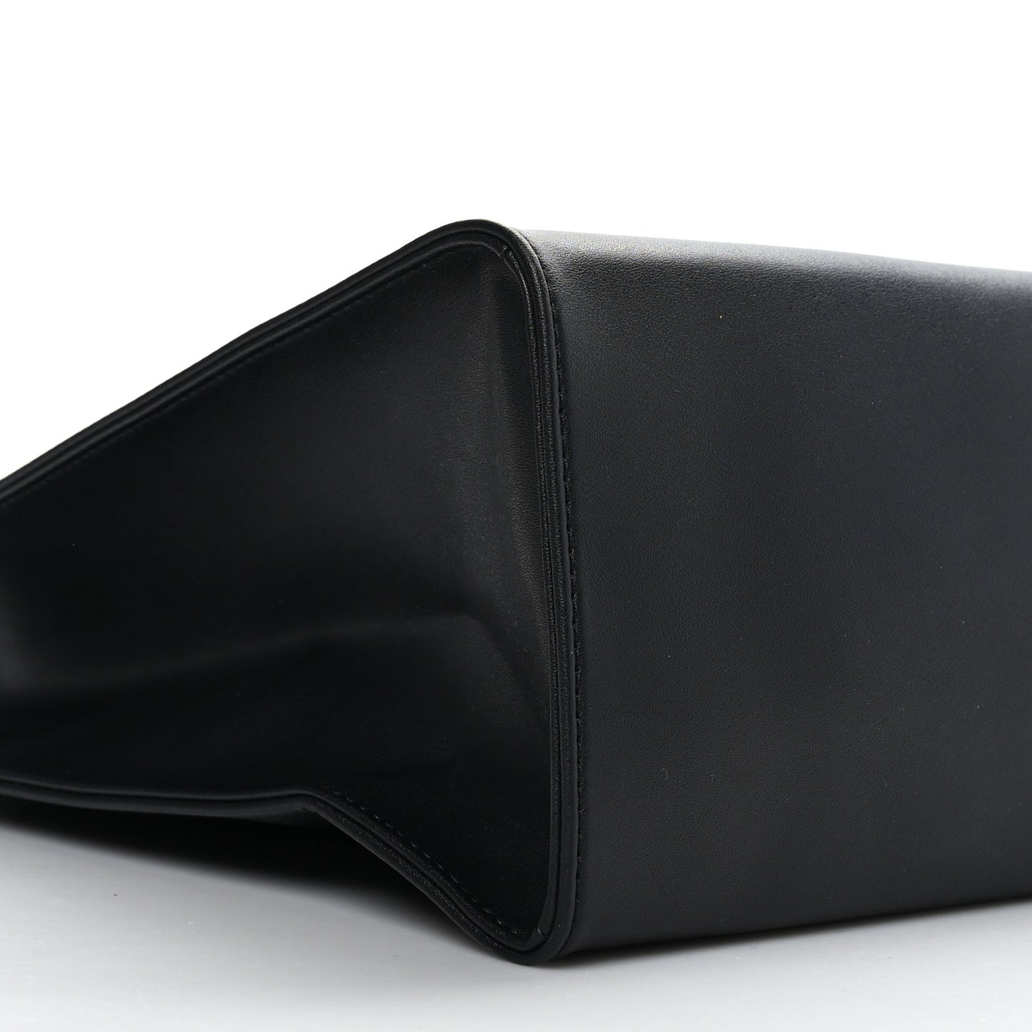Vegan Leather Medium Shopping Bag Black