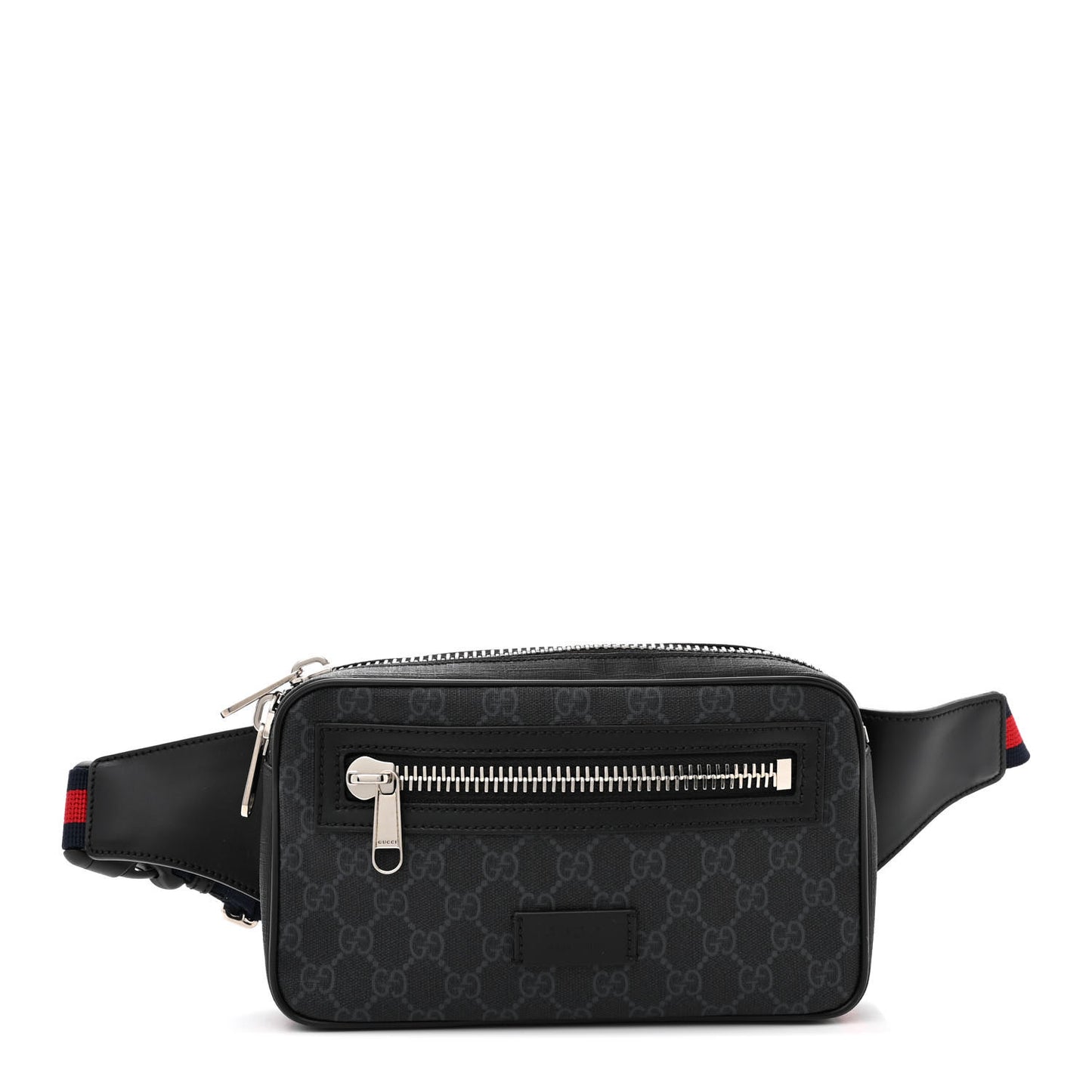 Soft GG Supreme Monogram Web Belt Bag Black Grey