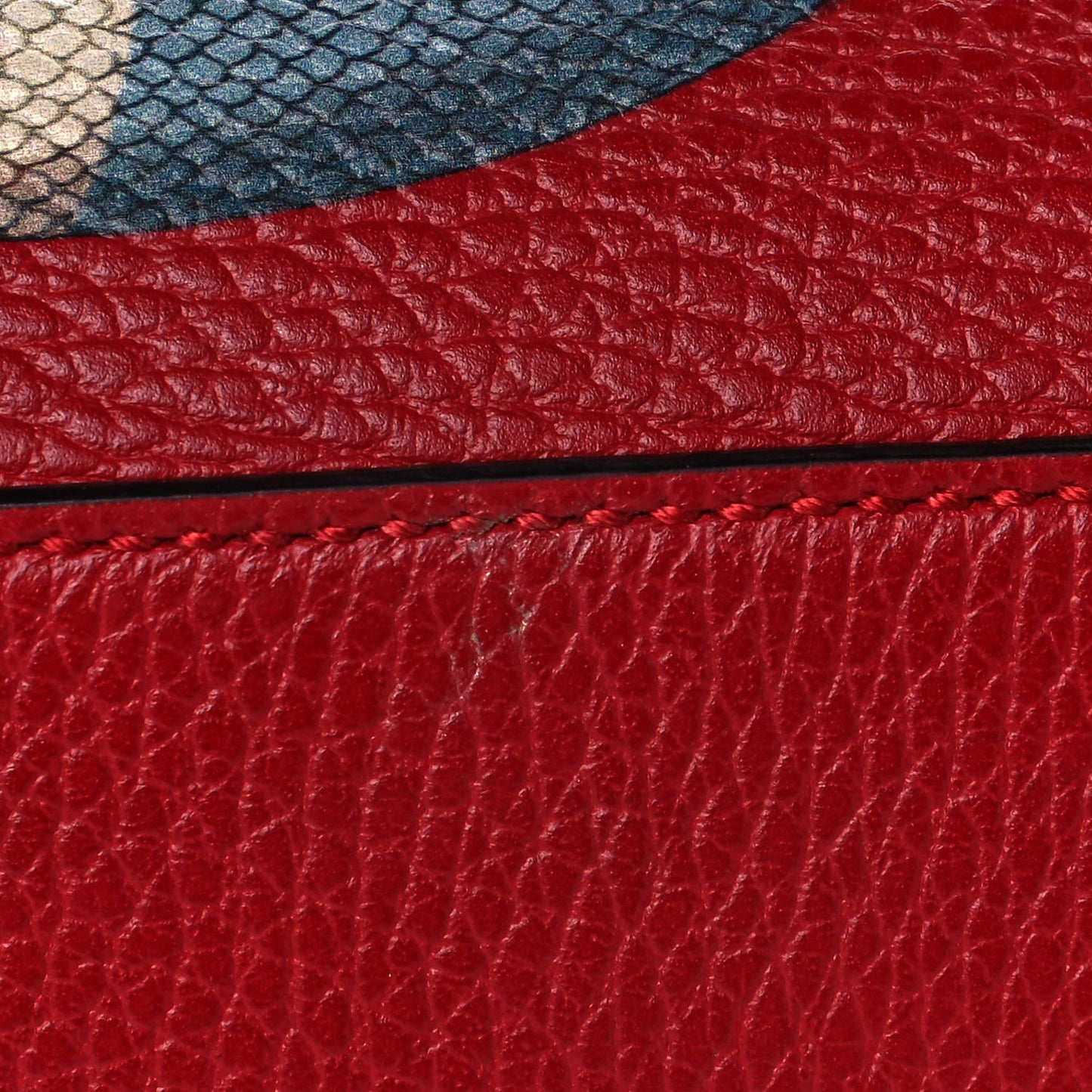 Calfskin Sylvie Web Kingsnake Print Top Handle Shoulder Bag Red