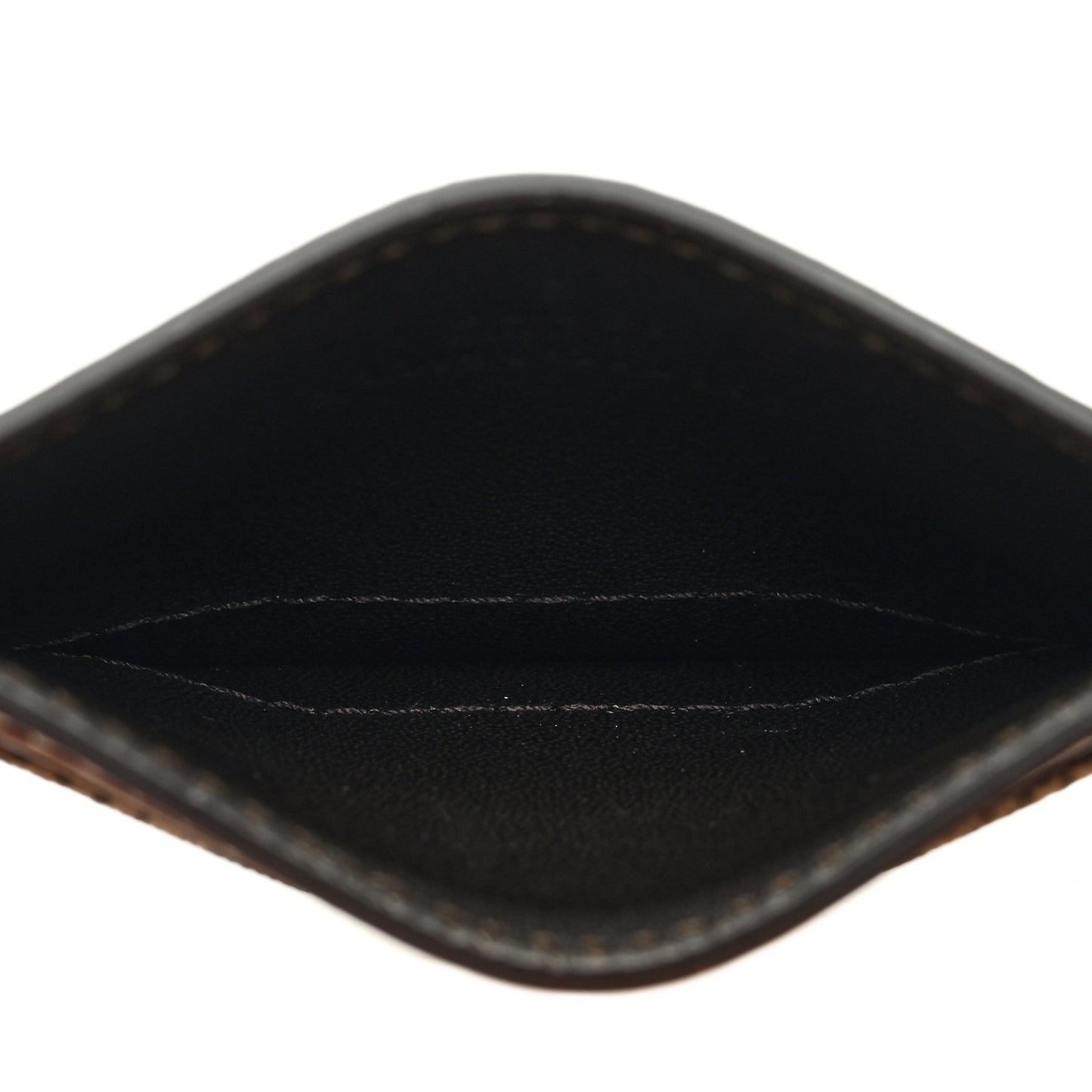 GG Supreme Monogram Calfskin Card Holder Beige Ebony Cuir