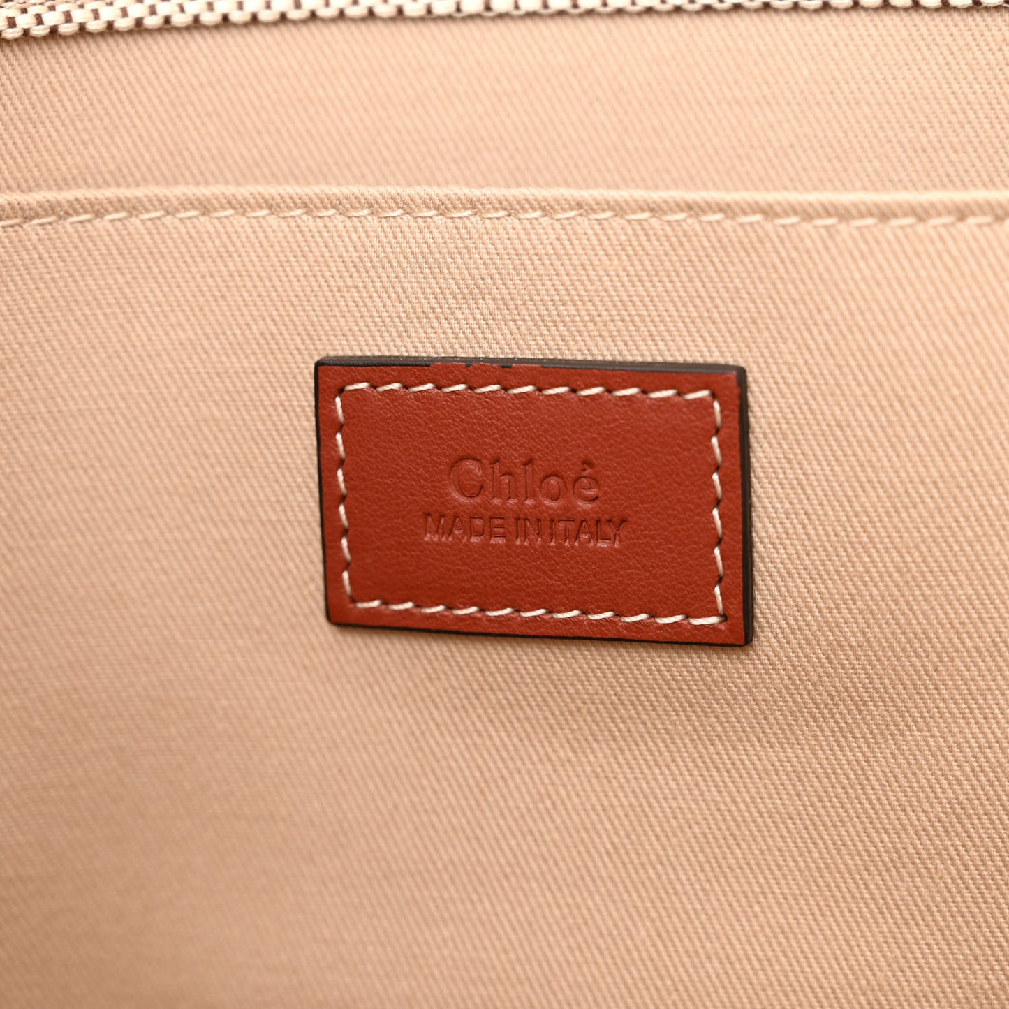 Cotton Calfskin Large Woody Ribbon Tote White Brown
