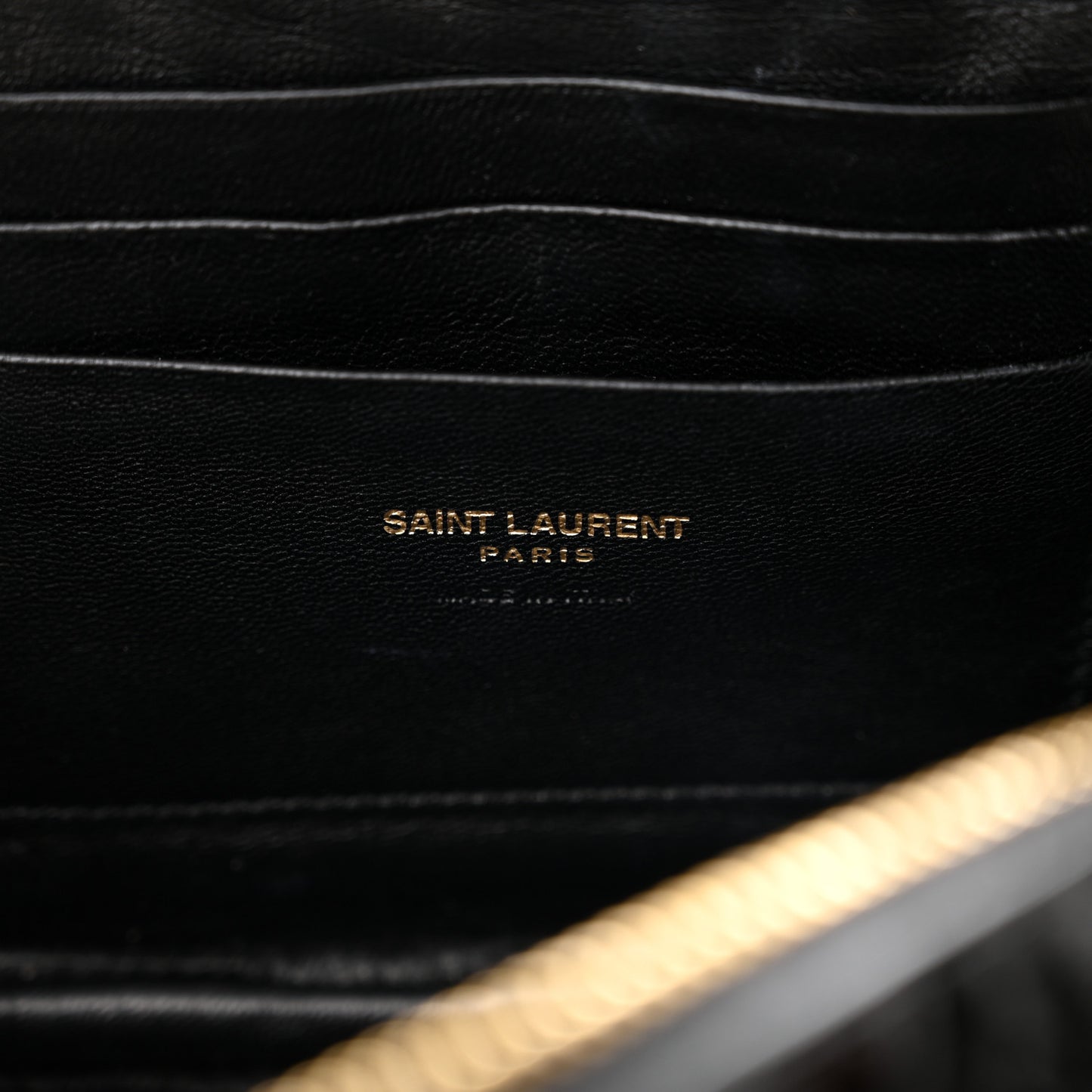 Patent Calfskin Crocodile Embossed Monogram Mini Lou Camera Bag Black