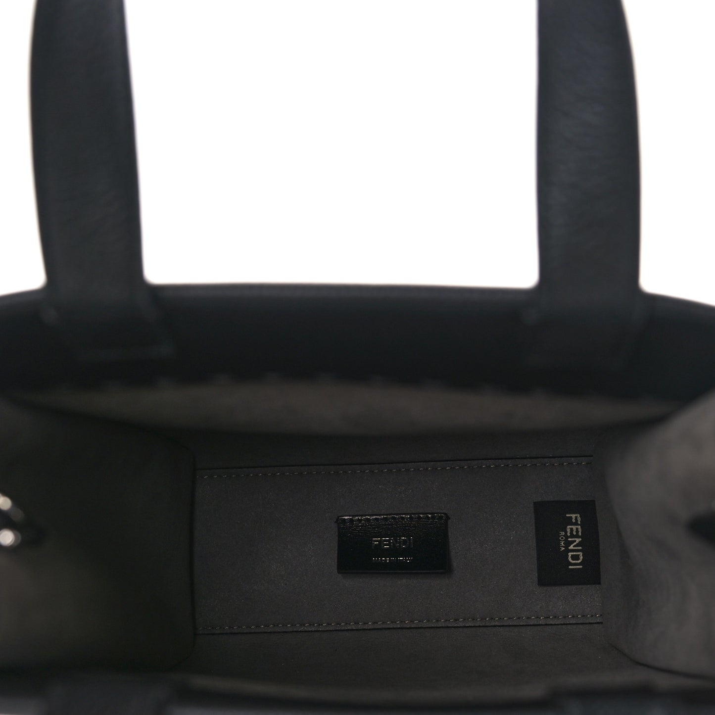 Vitello Cher Logo Embossed Mini Go To Shopper Tote Black