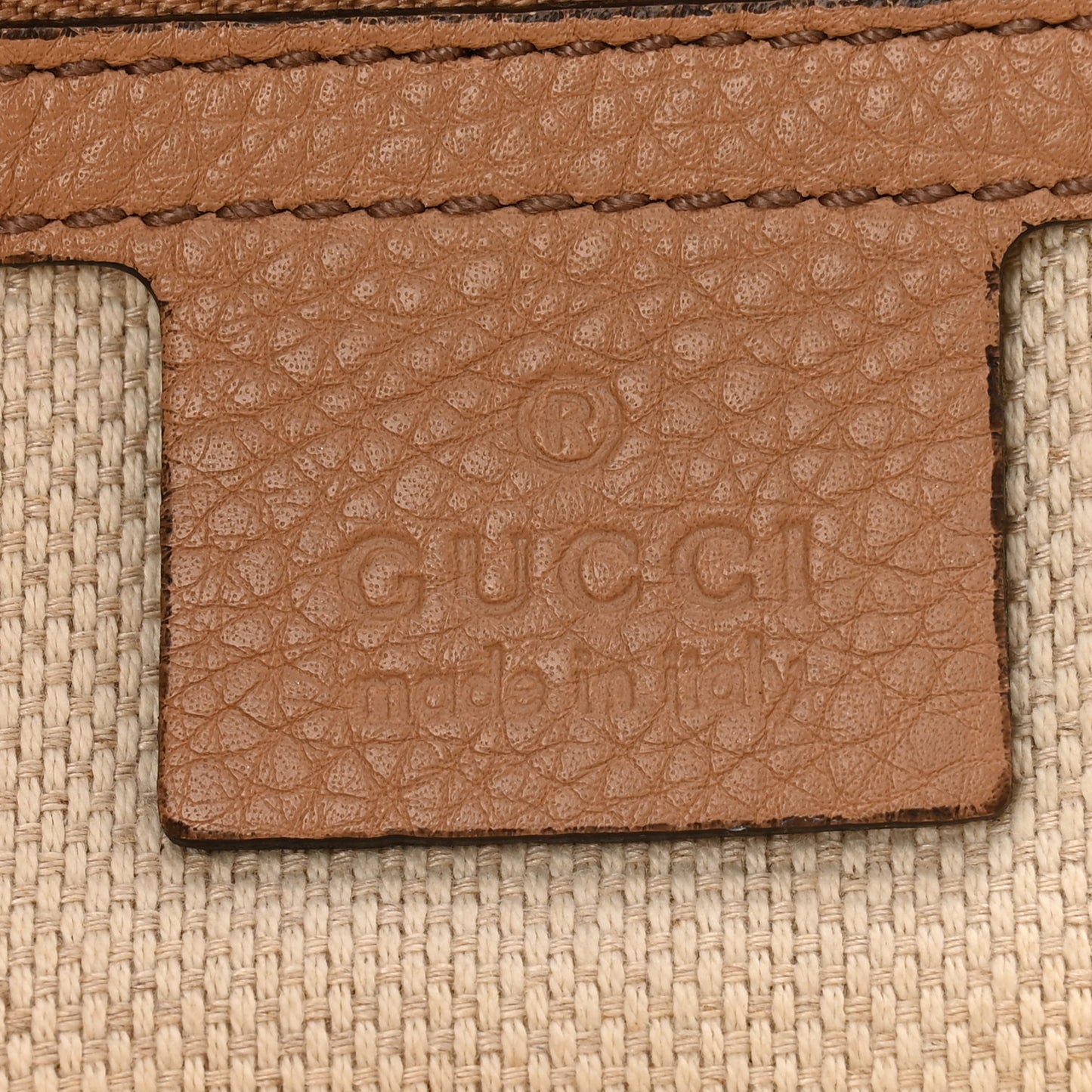 Pebbled Calfskin Medium Soho Clutch Camelia