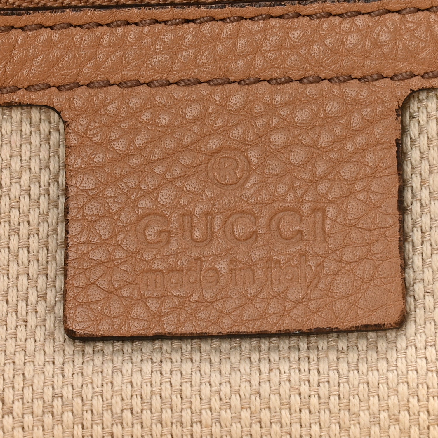 Gucci Pebbled Calfskin Medium Soho Clutch Camelia 6 of 12