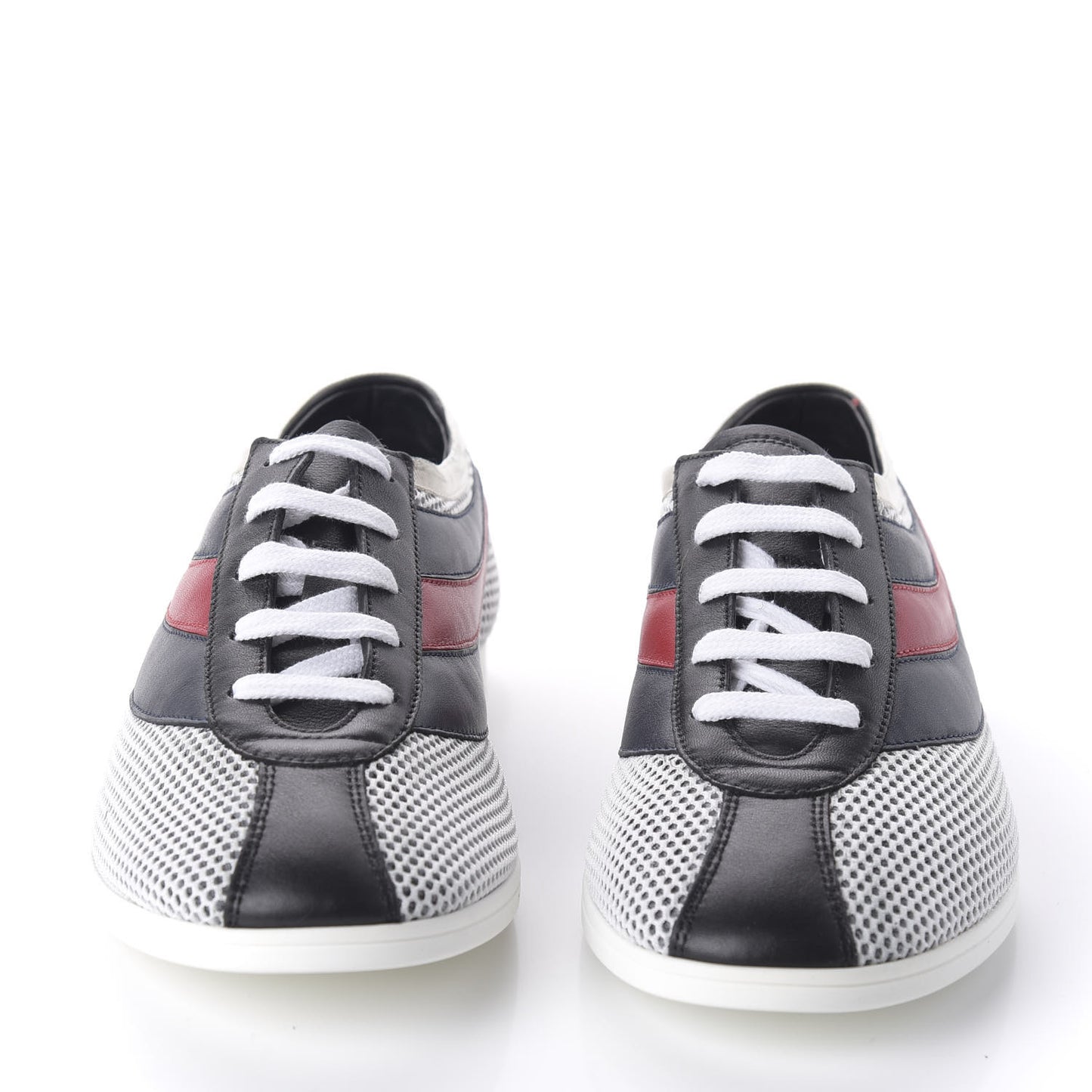 Calfskin Mesh Mens Falacer Sneakers 8 White Blue Red