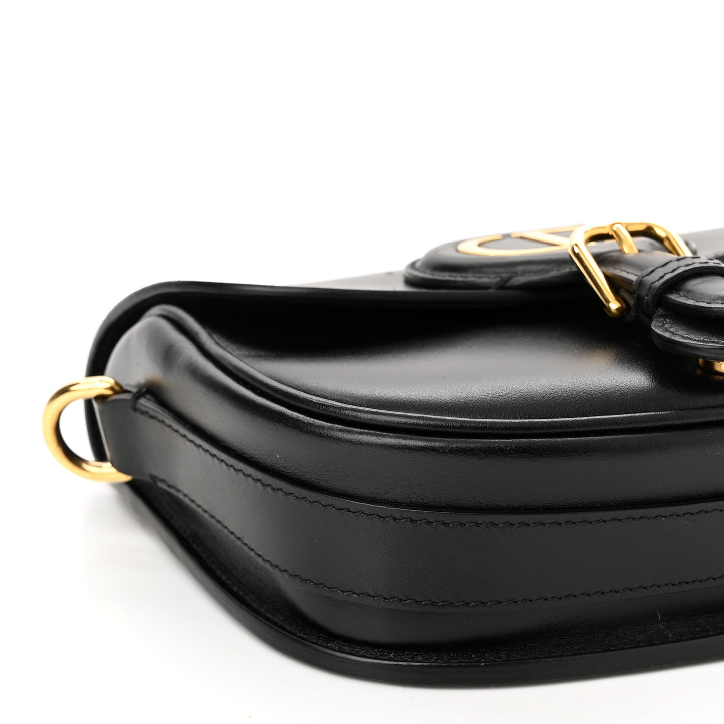 Box Calfskin Small Bobby Flap Black