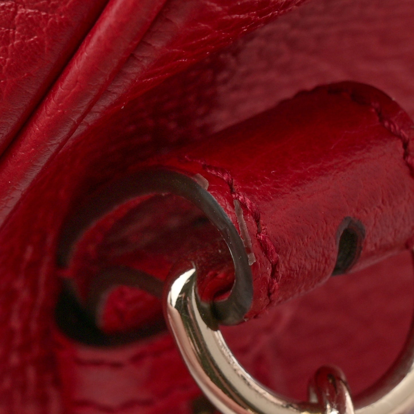 Pebbled Calfskin Soho Chain Backpack Hibiscus Red