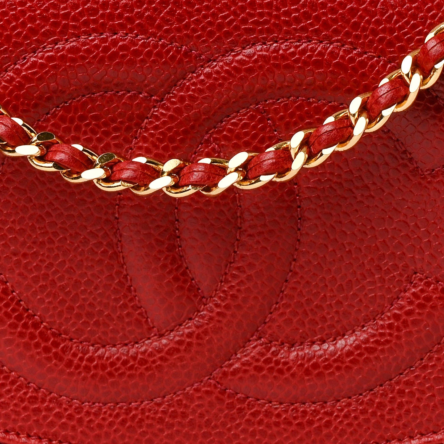 Chanel Caviar Timeless CC Wallet On Chain WOC Red 9 of 18