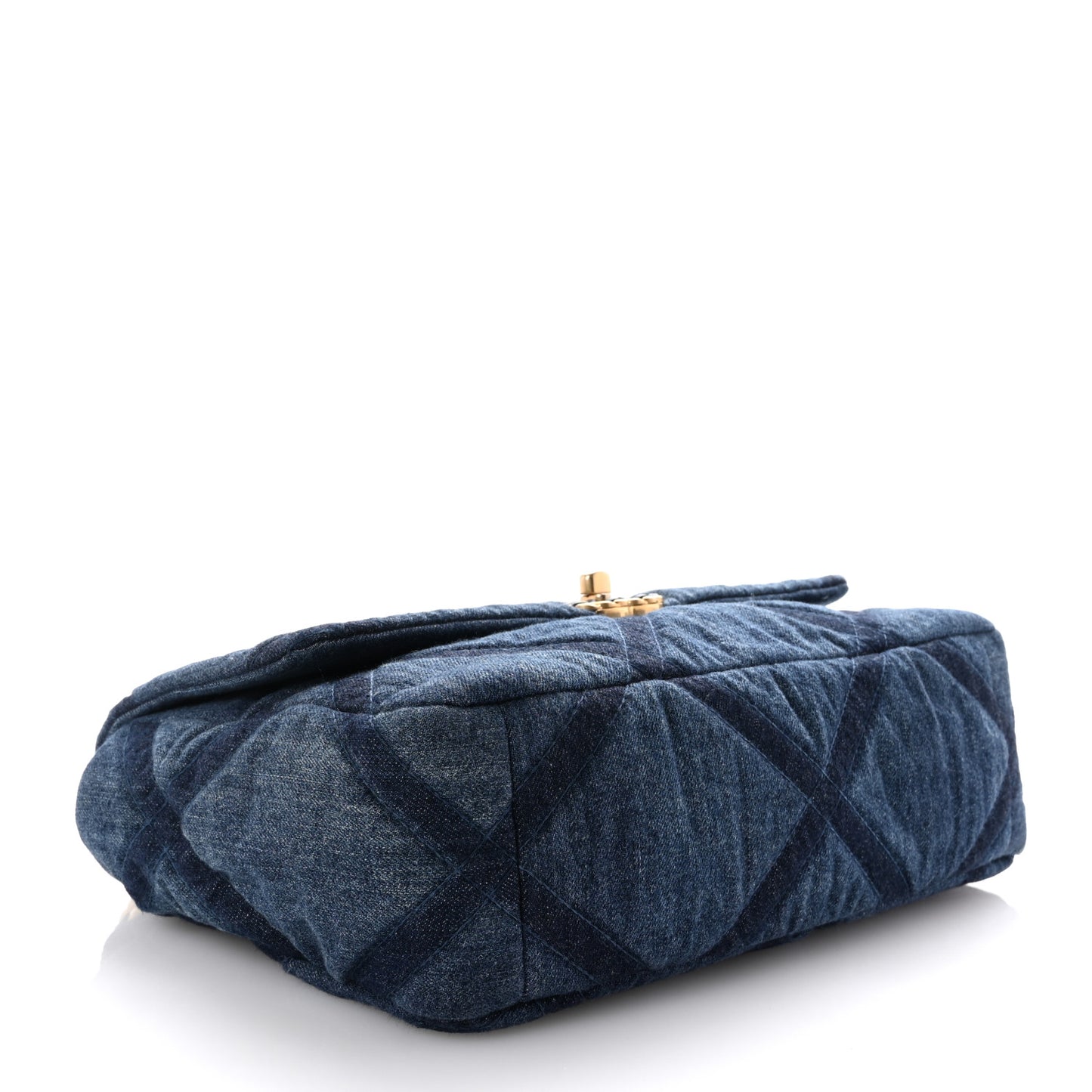 Denim Quilted Large Chanel 19 Flap Blue