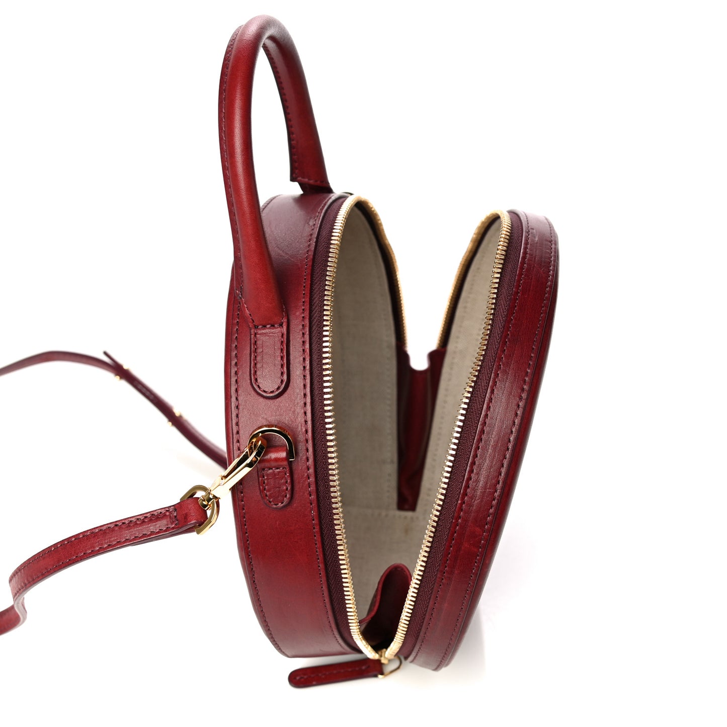 Calfskin Circle Crossbody Bag Burgundy