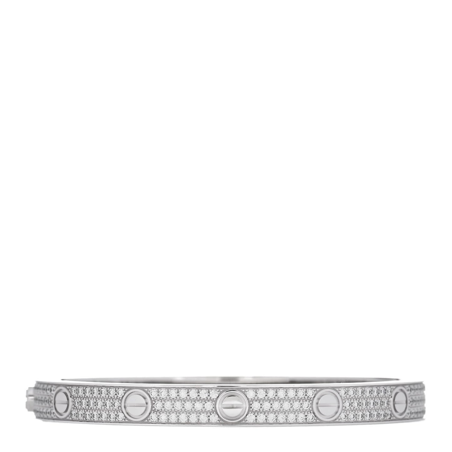 18K White Gold Diamond LOVE Paved Bracelet 18