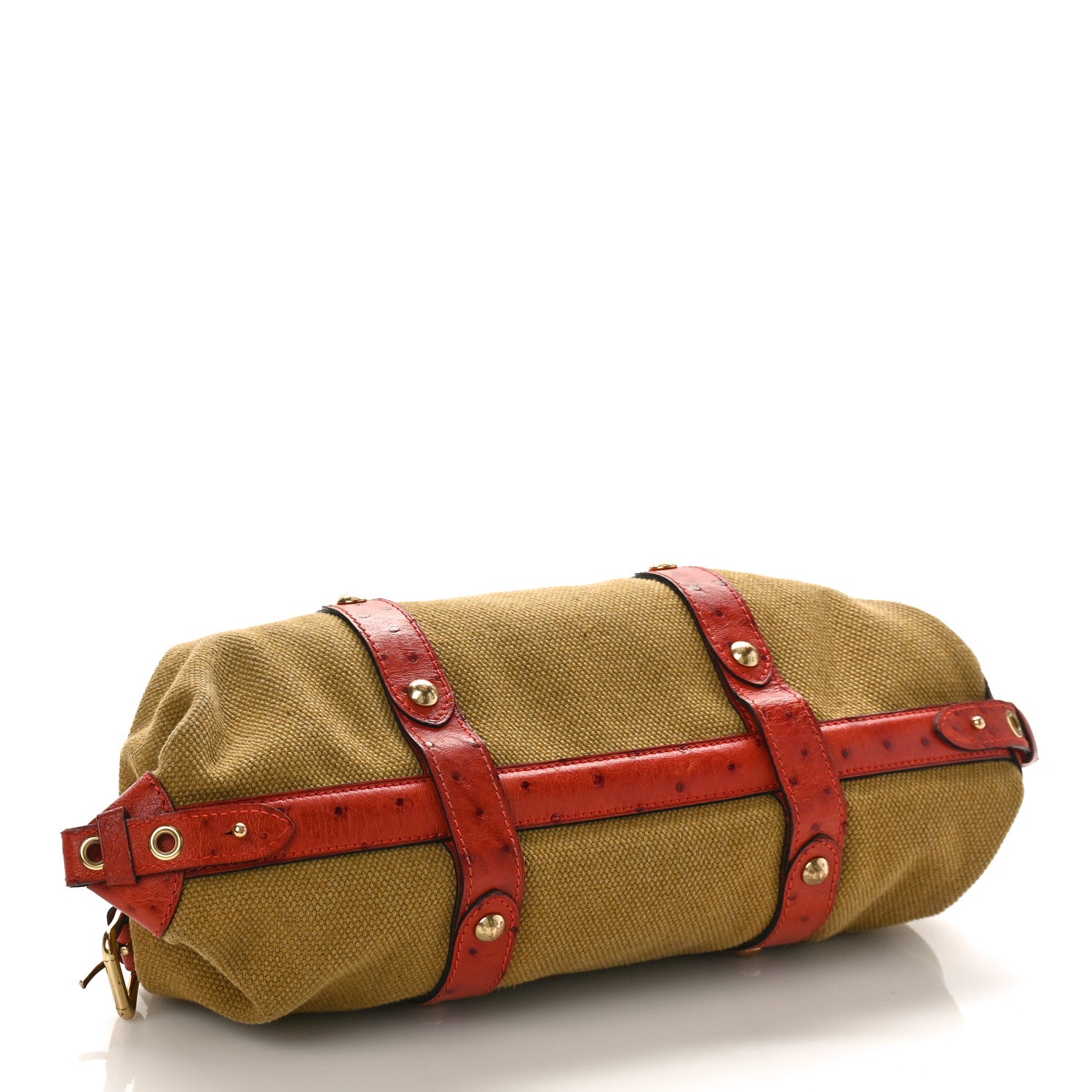 Louis Vuitton Toile Ostrich Trianon Sac de Nuit GM Olive Rouille 4 of 12