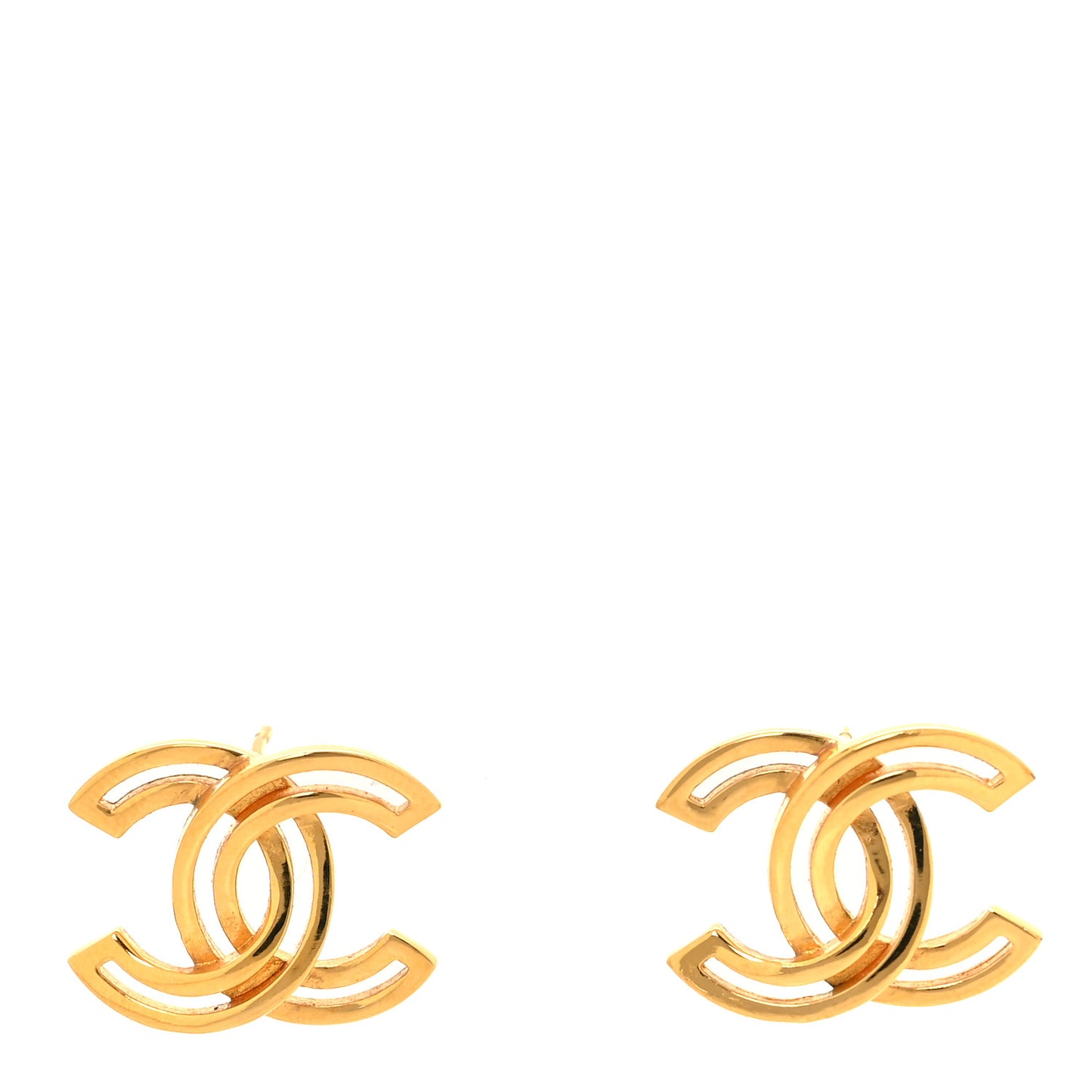 Metal Obazine CC Earrings Gold