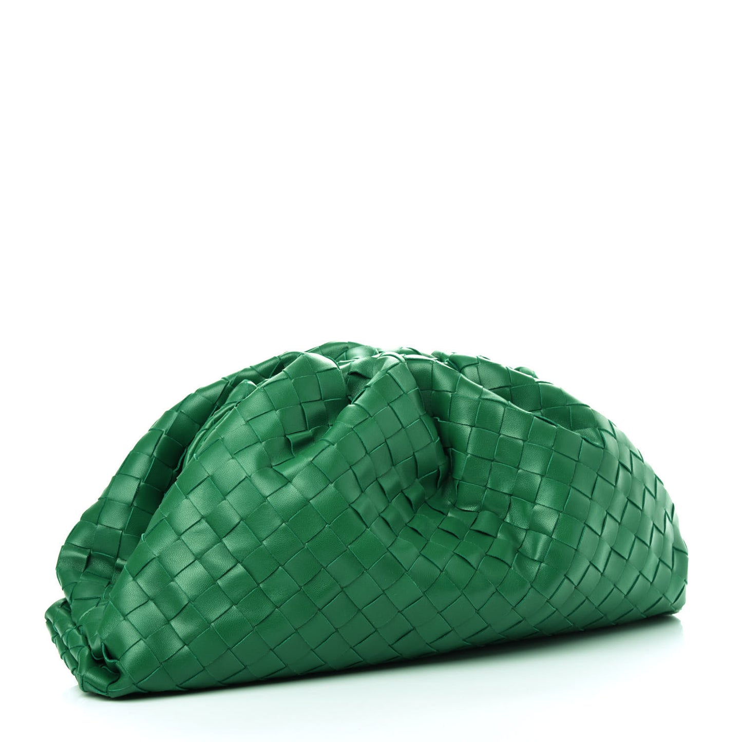 Nappa Maxi Intrecciato The Pouch Oversized Clutch Racing Green