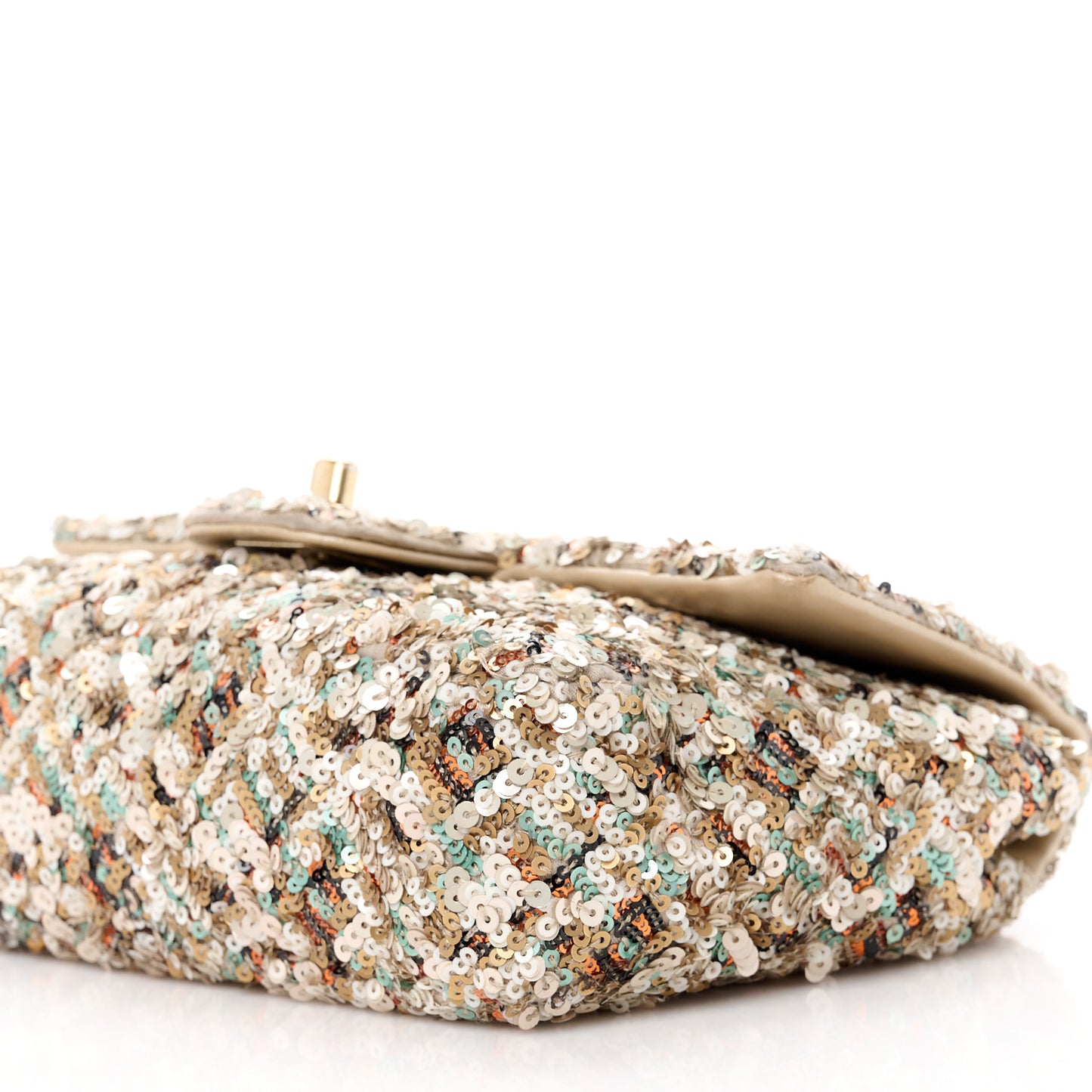 Sequin Small Single Flap Gold Multicolor