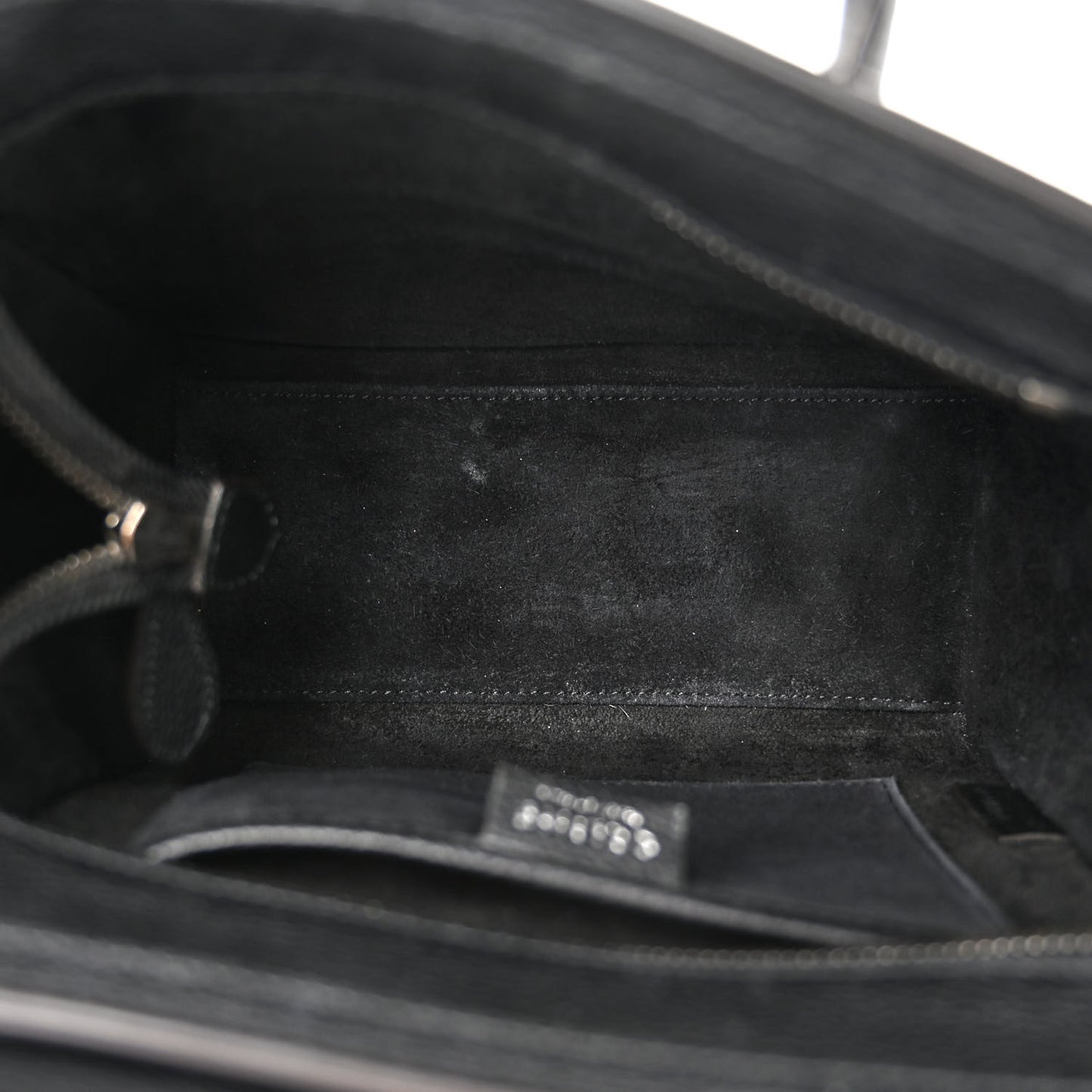 Drummed Calfskin Nano Luggage Black