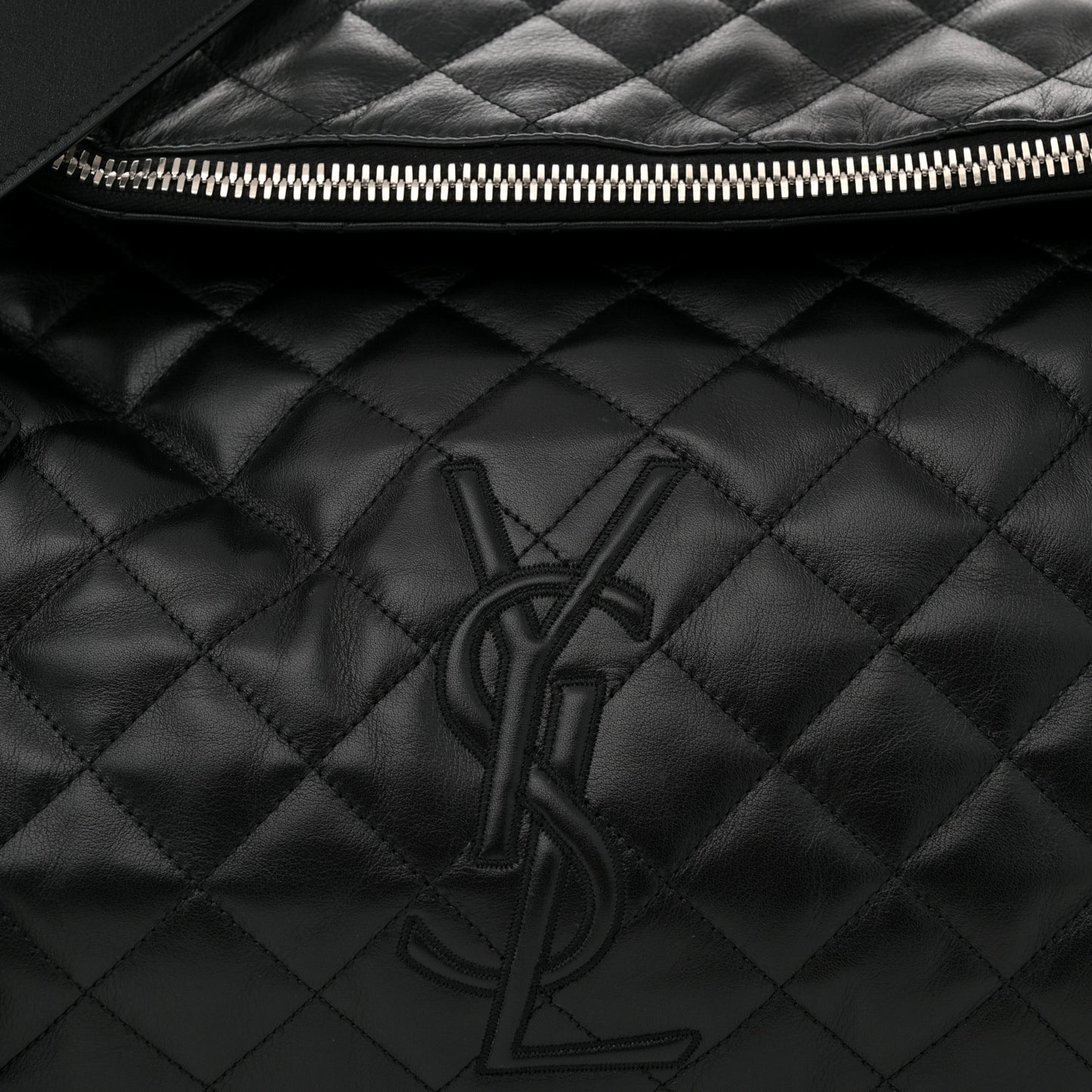 Calfskin Quilted ES Giant Travel Bag Black