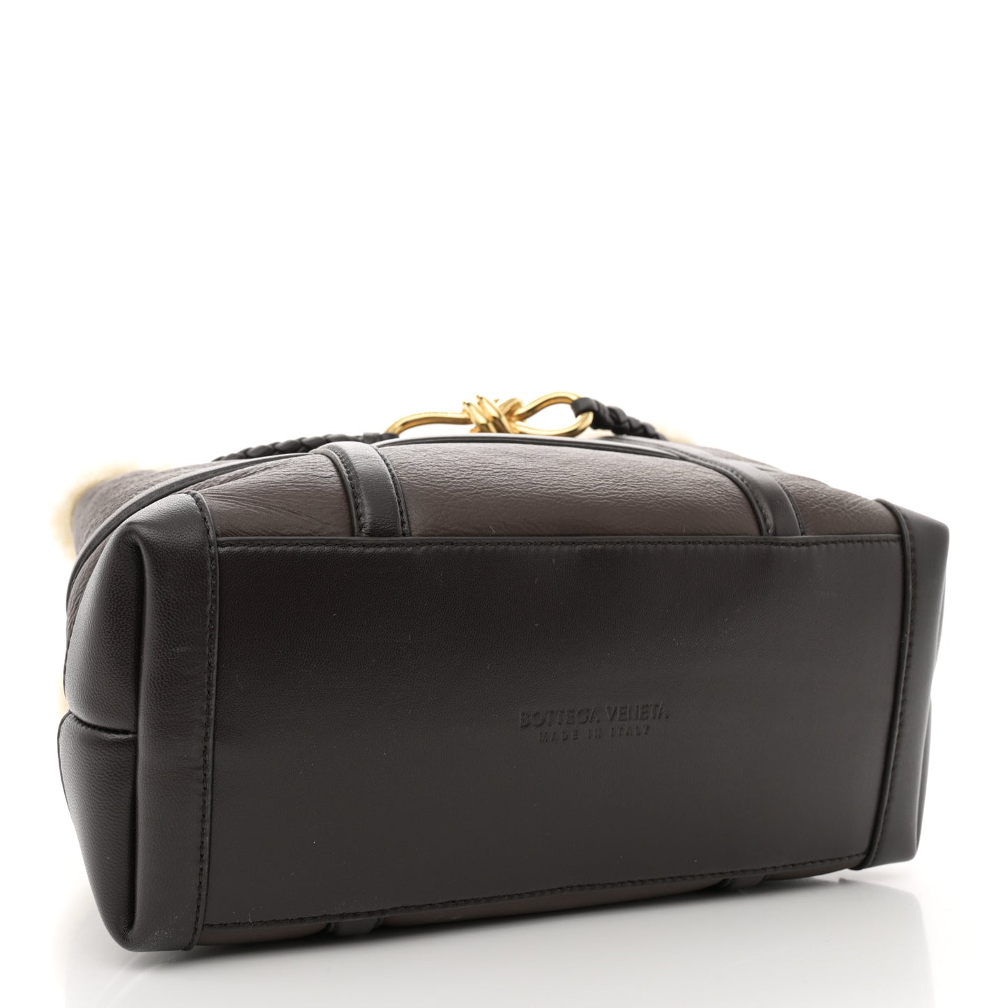 Shearling Aviator Small Andiamo Shoulder Bag Brown