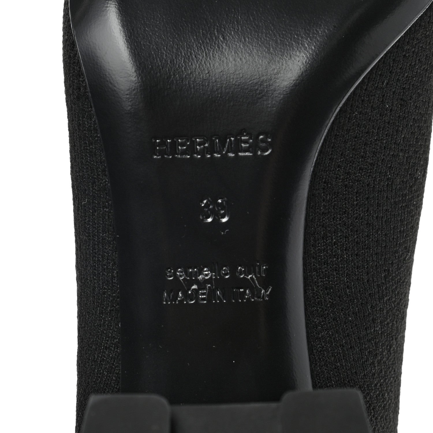 Hermes Knit Calfskin Volver Ankle Boots 39 Black 6 of 7