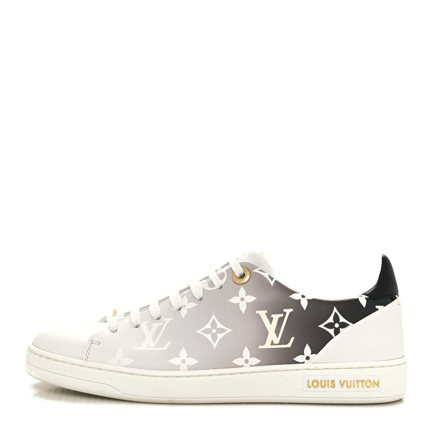 Calfskin Monogram Frontrow Sneakers 37 White Black