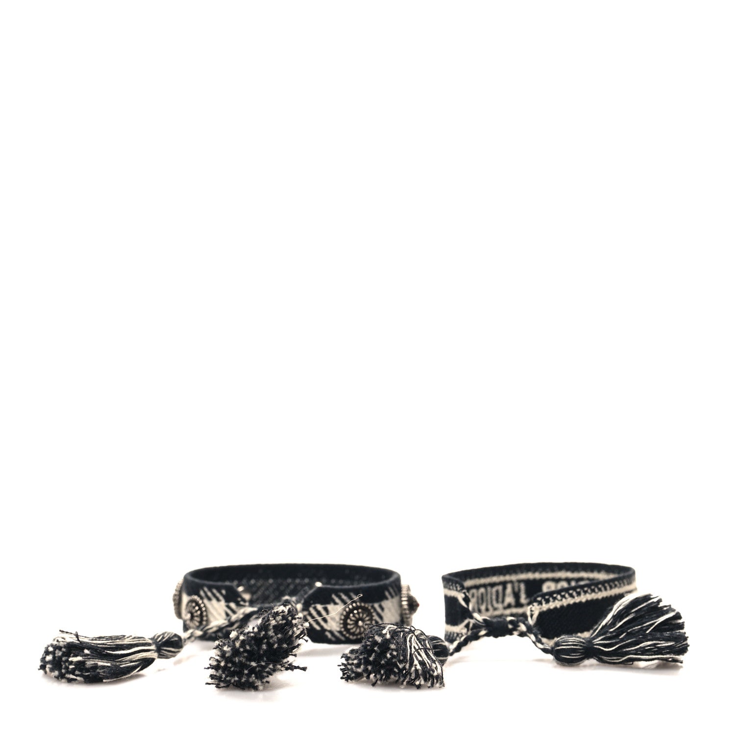 Christian Dior Woven Cotton Oblique J'Adior Friendship Bracelet Set Black 3 of 3