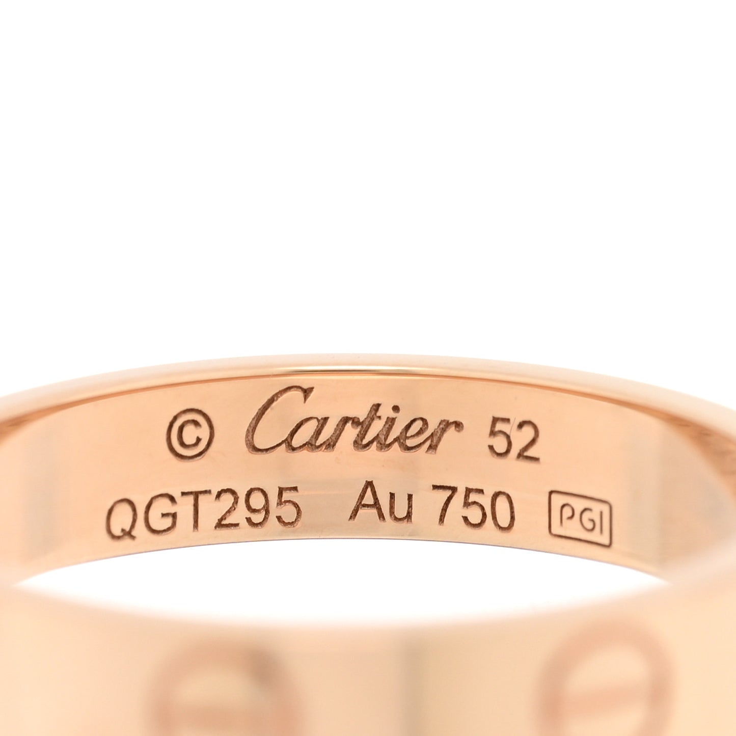 18K Pink Gold 3.5mm LOVE Wedding Band Ring 52 6