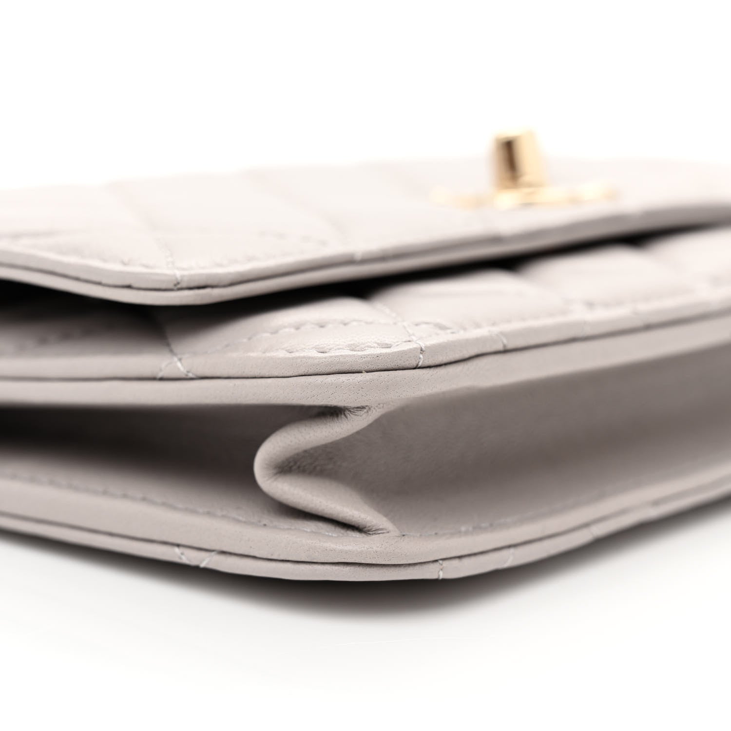 Chanel Lambskin Quilted Trendy CC Wallet On Chain WOC Grey 9 of 11
