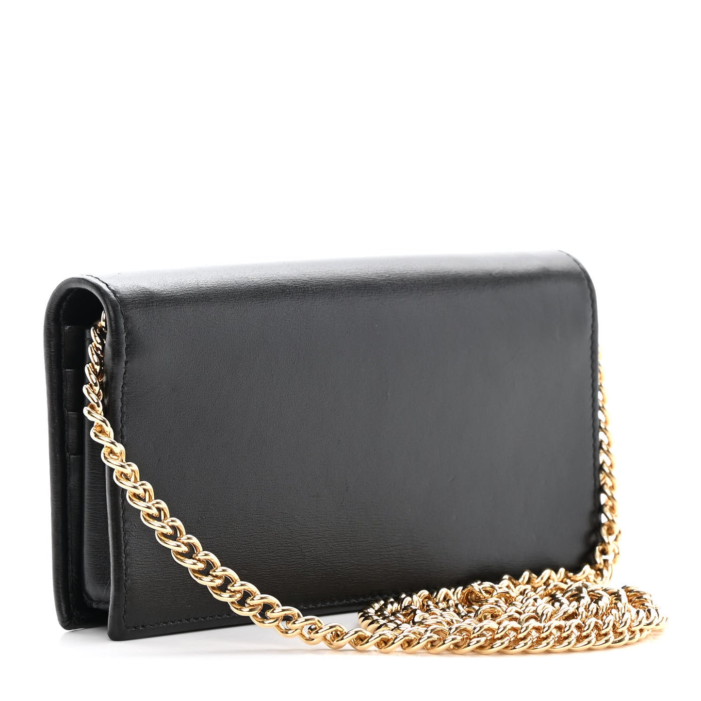 Boarded Plutone Calfskin Horsebit 1955 Wallet On Chain Black