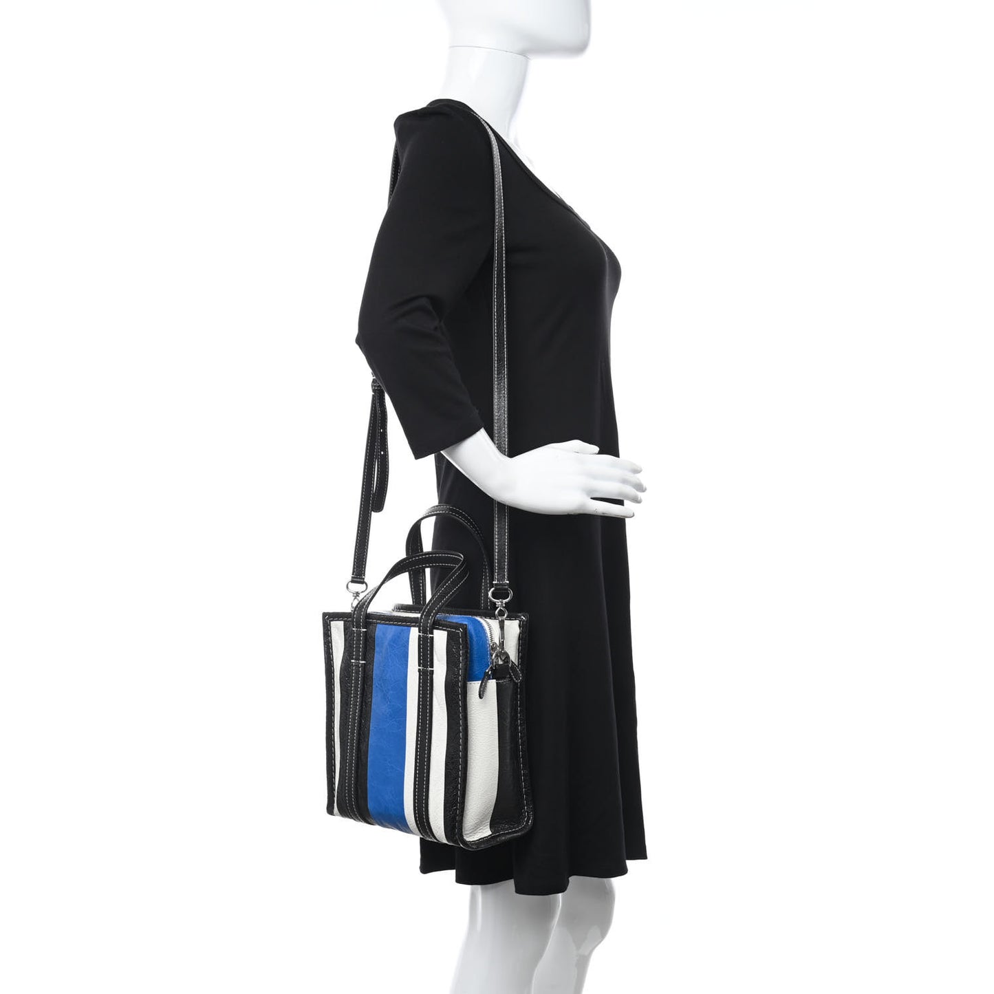 Agneau Arena Multicolore XS Bazar Shopper Tote Bleu White Black