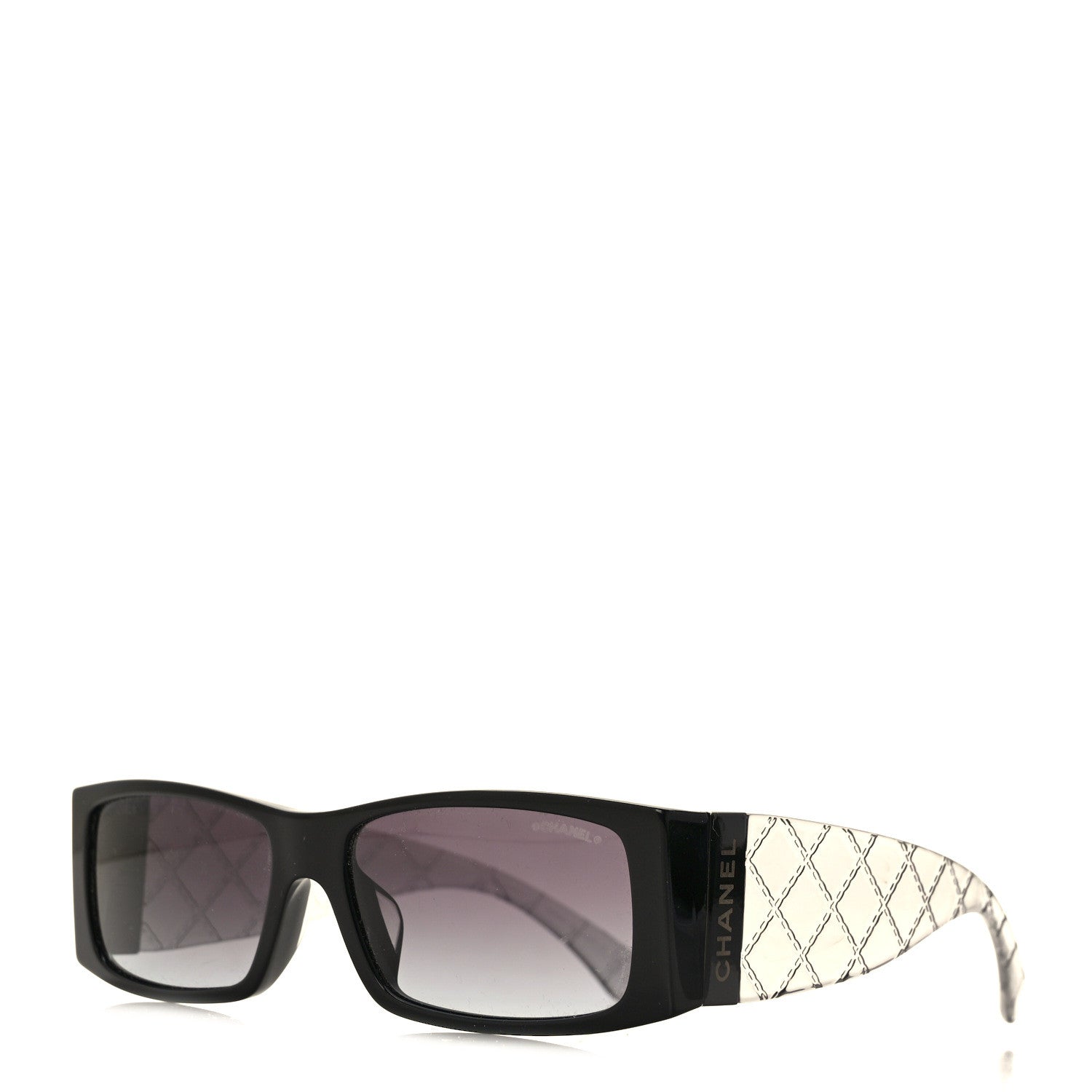Quilted Chanel glasses Chanel Black/Grey Gradient 5116-Q Quilted Leather CC Logo  main image 3