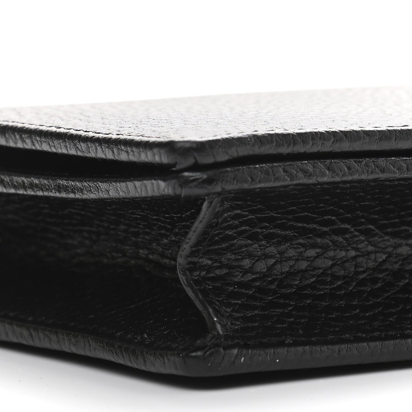 Calfskin Mini GG Marmont Chain Wallet Black