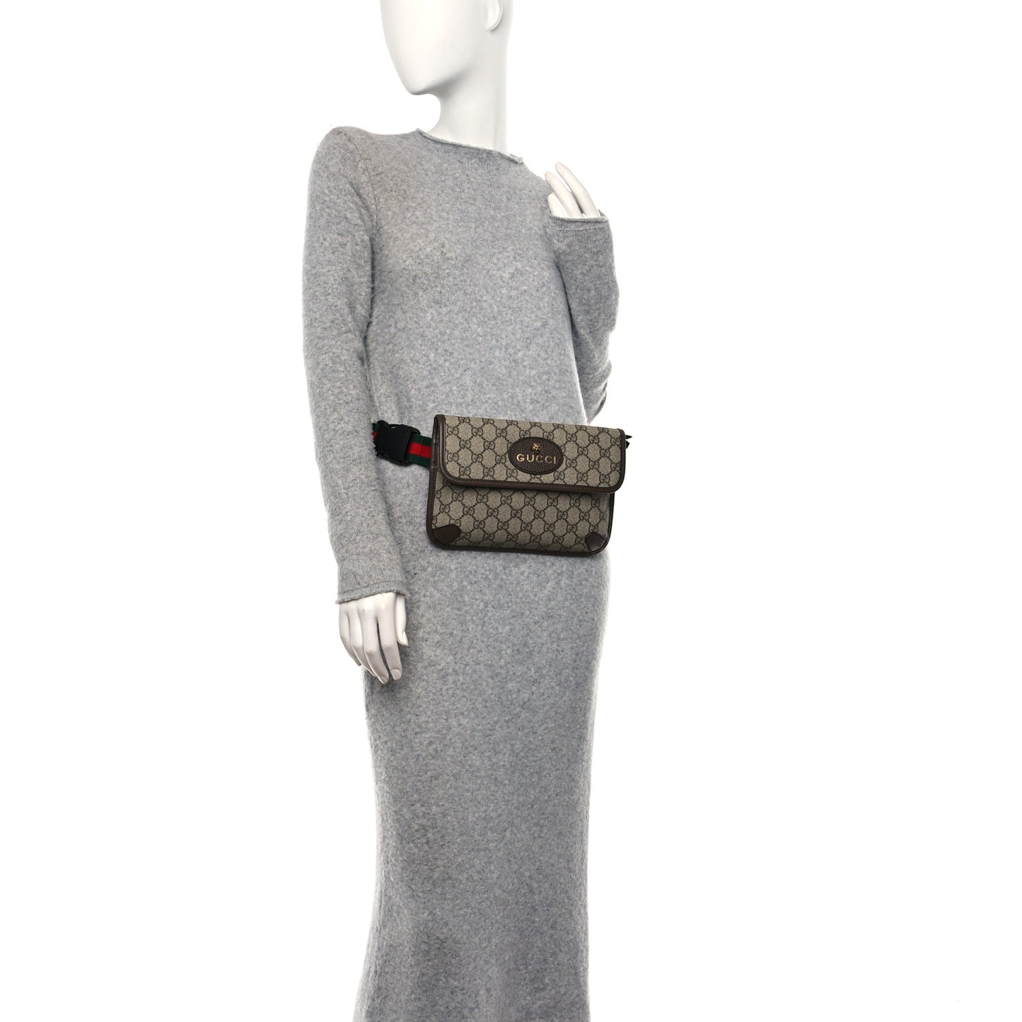 GG Supreme Monogram Neo Vintage Web Belt Bag Brown