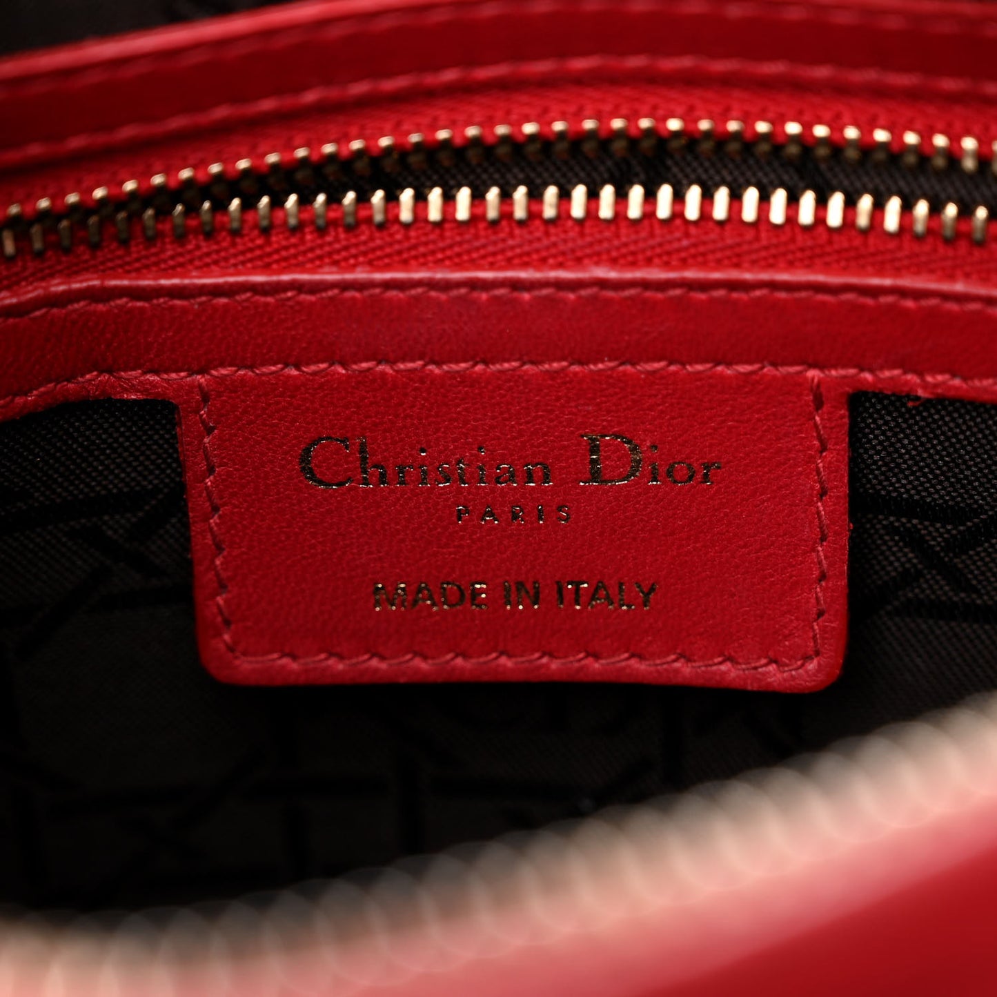 Lambskin Cannage Medium Lady Dior Red
