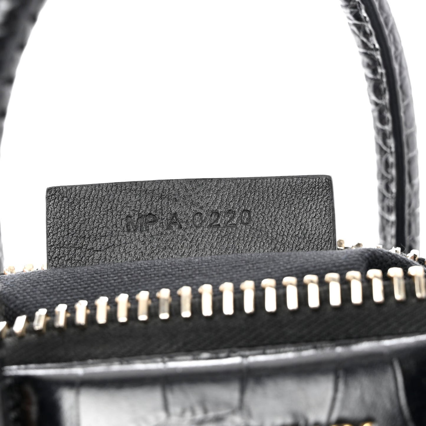 Calfskin Crocodile Embossed Mini Antigona Black